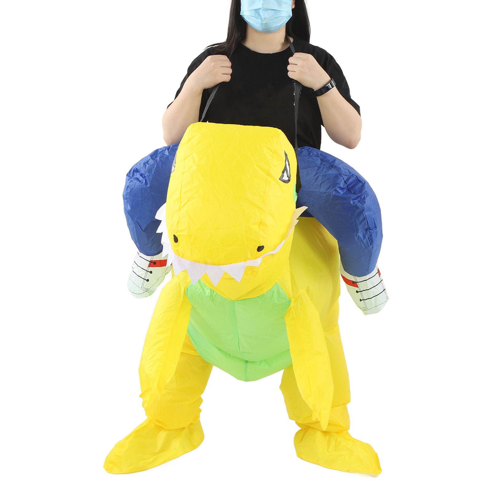 Yellow Dinosaur Inflatable Costume Half Body Model Weird Dinosaur Shape view 6