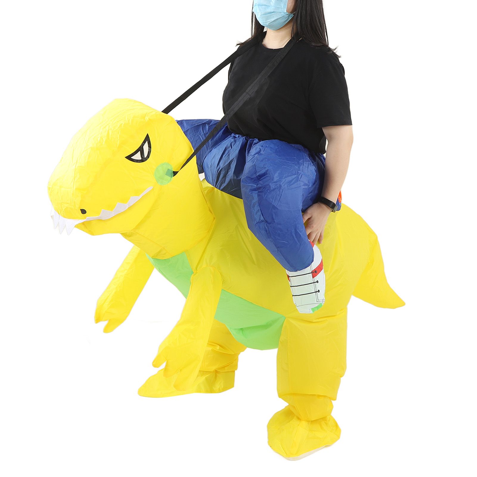 Yellow Dinosaur Inflatable Costume Half Body Model Weird Dinosaur Shape view 8