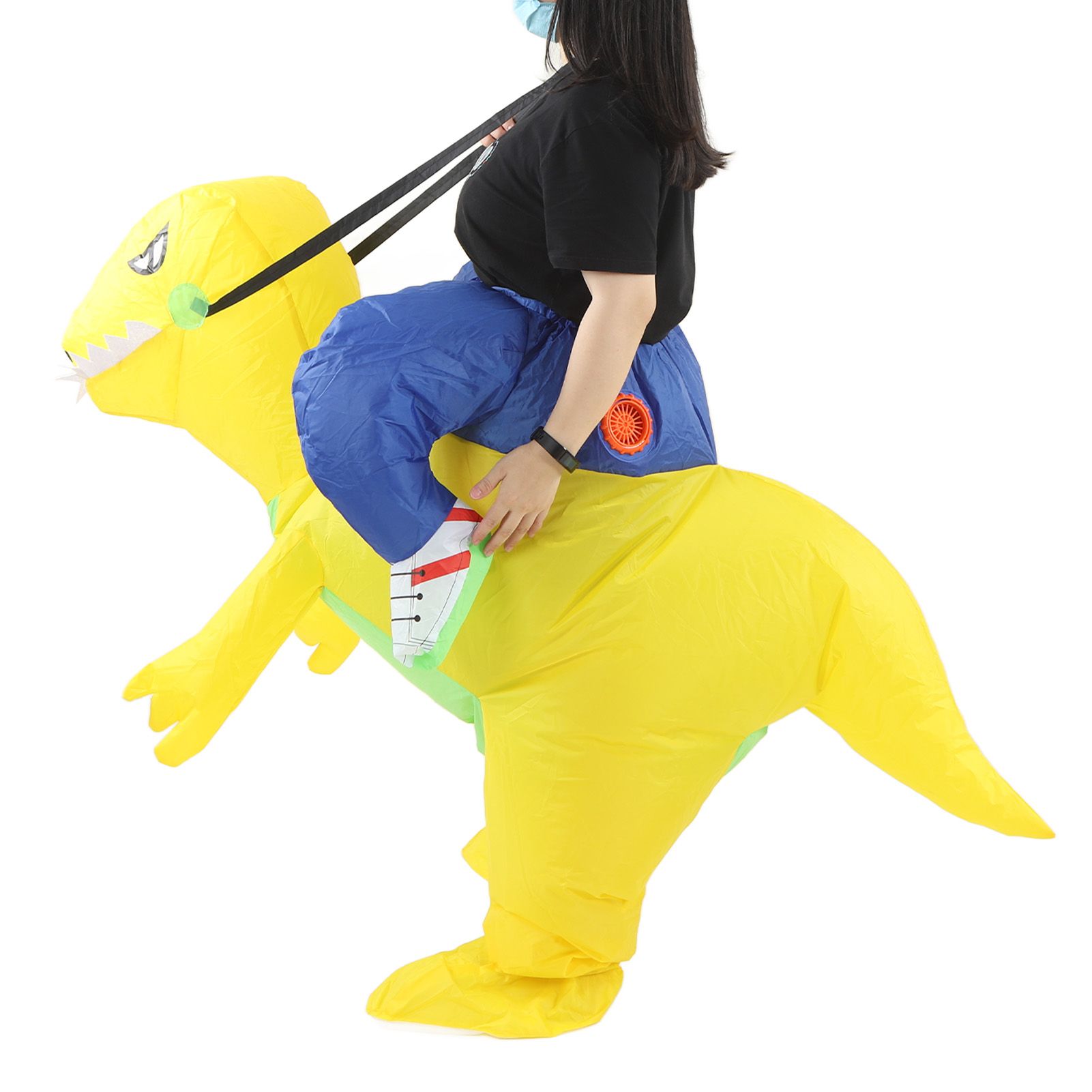Yellow Dinosaur Inflatable Costume Half Body Model Weird Dinosaur Shape view 9