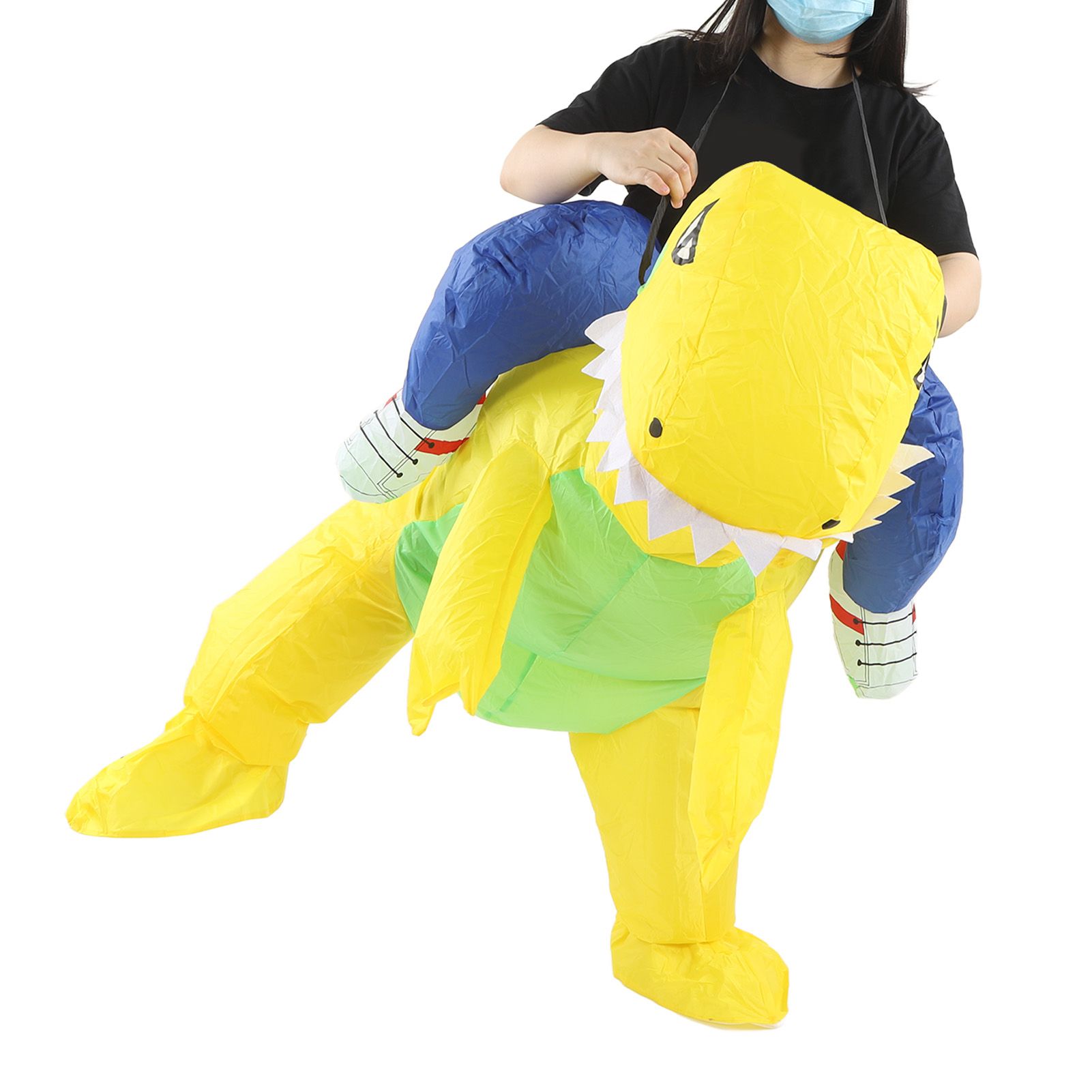 Yellow Dinosaur Inflatable Costume Half Body Model Weird Dinosaur Shape view 10