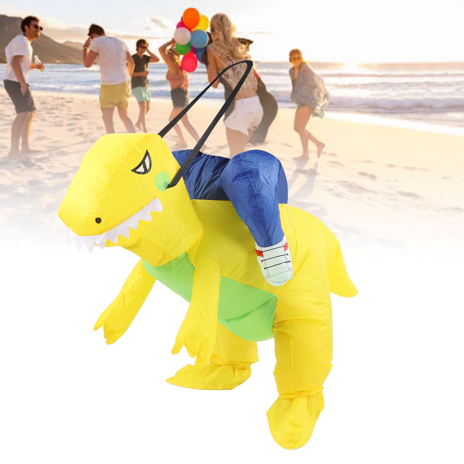 Yellow Dinosaur Inflatable Costume Half Body Model Weird Dinosaur Shape view 11