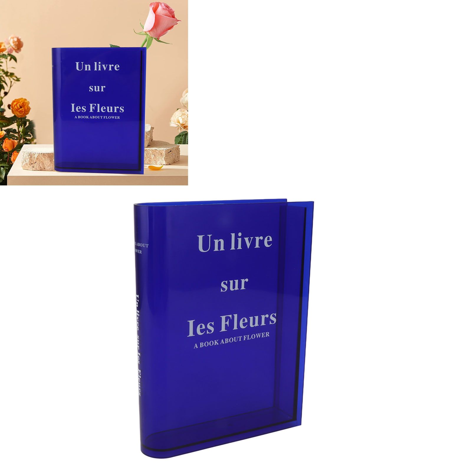 Book Vase for Flowers Acrylic Decorative Transparent Clear Book Shape Flower view 11