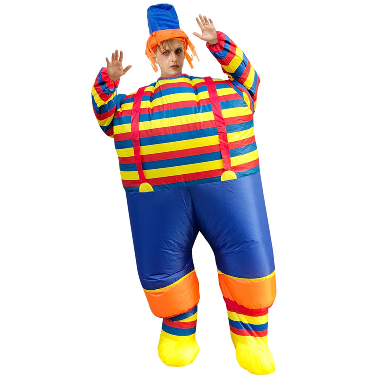 Inflatable Clown Costume Blow Up Joker Jumpsuit for Halloween Cosplay Party view 2