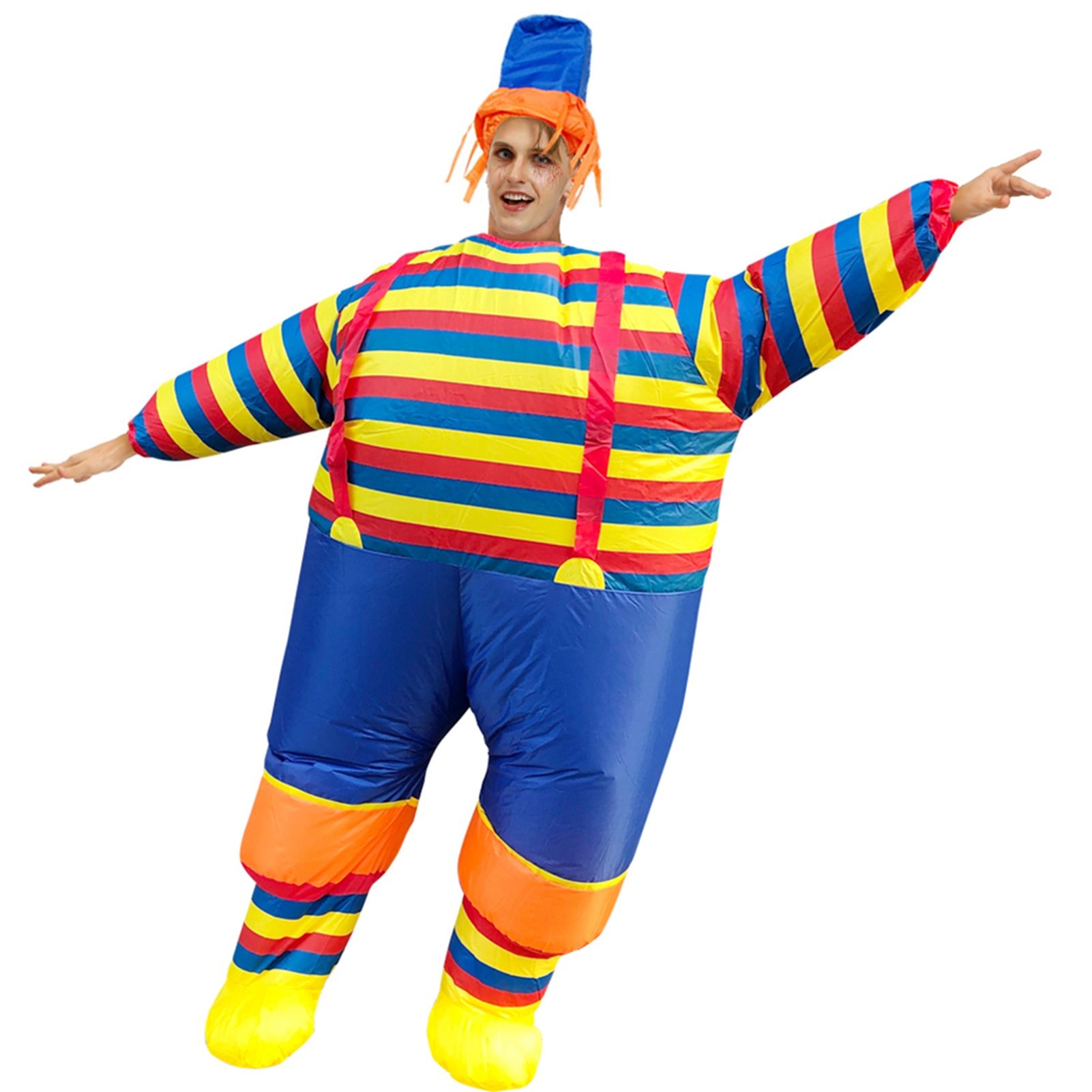 Inflatable Clown Costume Blow Up Joker Jumpsuit for Halloween Cosplay Party view 3