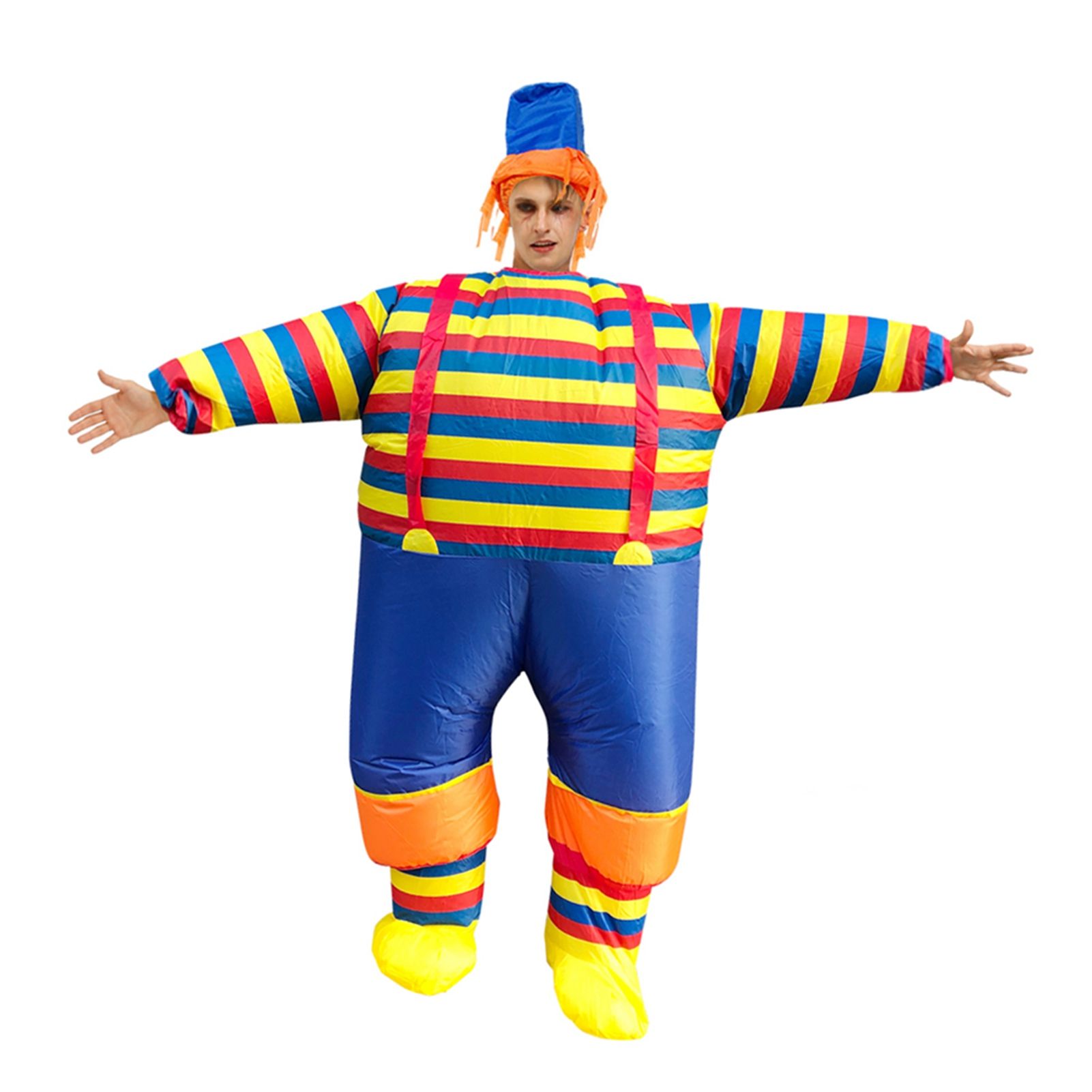 Inflatable Clown Costume Blow Up Joker Jumpsuit for Halloween Cosplay Party view 4