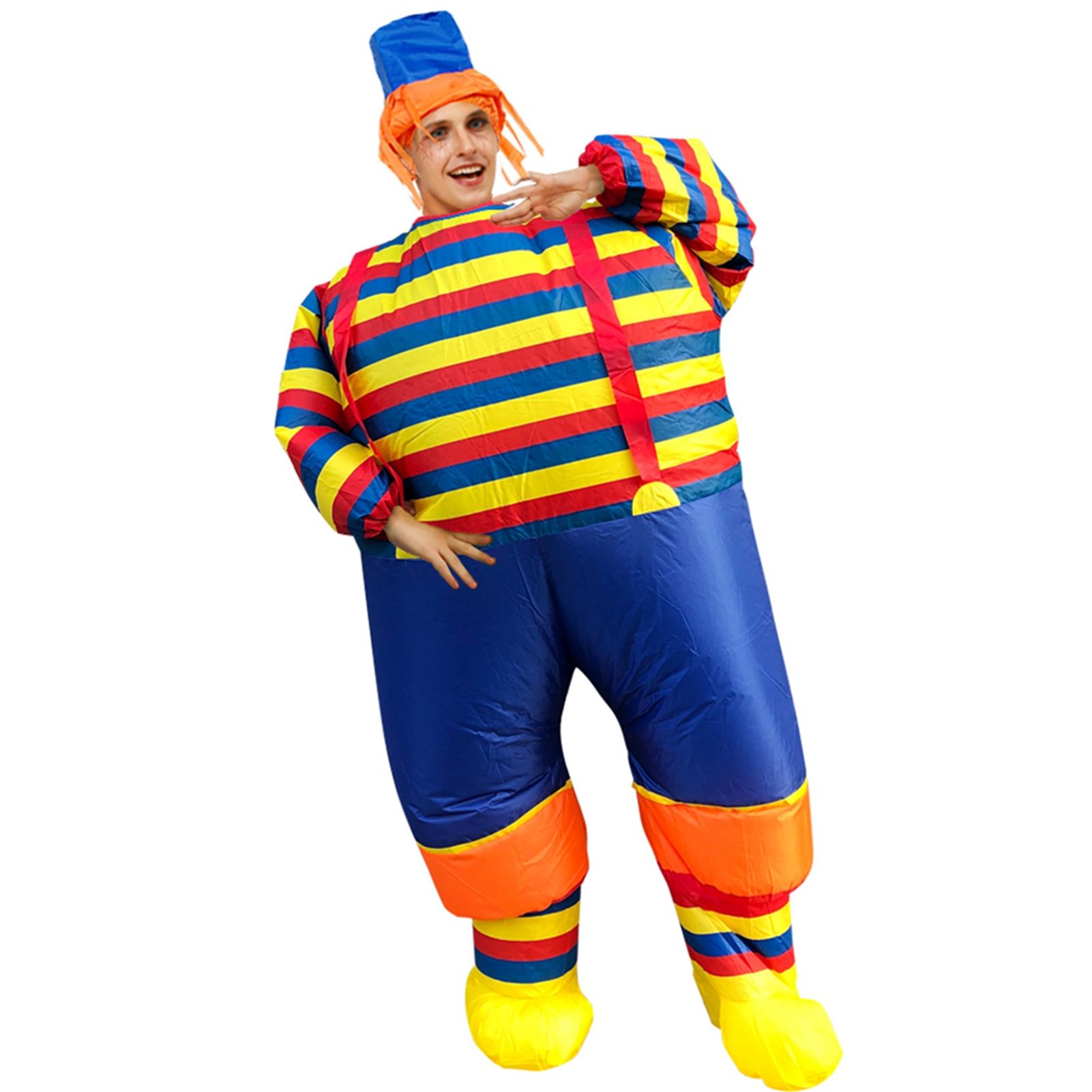 Inflatable Clown Costume Blow Up Joker Jumpsuit for Halloween Cosplay Party view 5