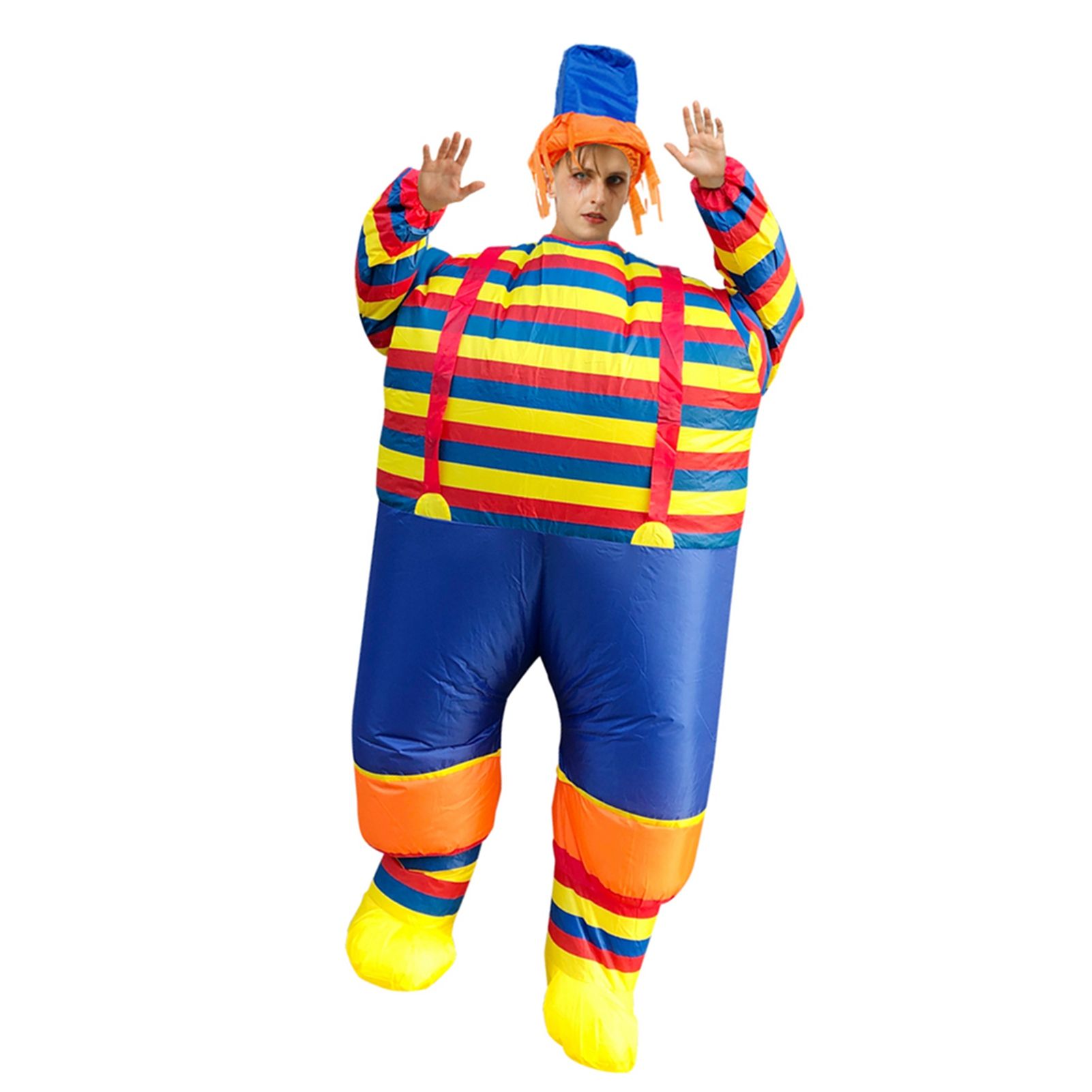 Inflatable Clown Costume Blow Up Joker Jumpsuit for Halloween Cosplay Party view 6