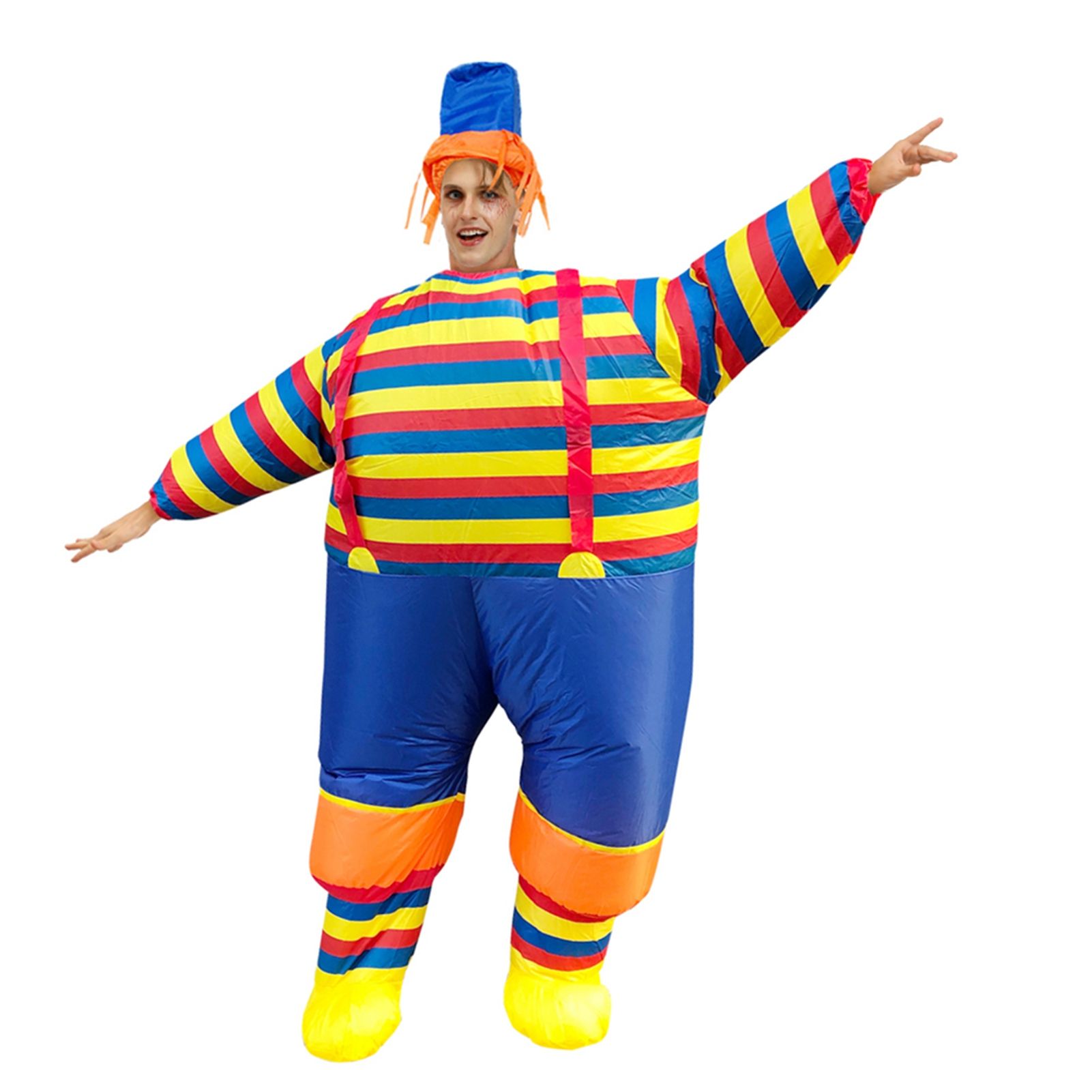 Inflatable Clown Costume Blow Up Joker Jumpsuit for Halloween Cosplay Party view 7