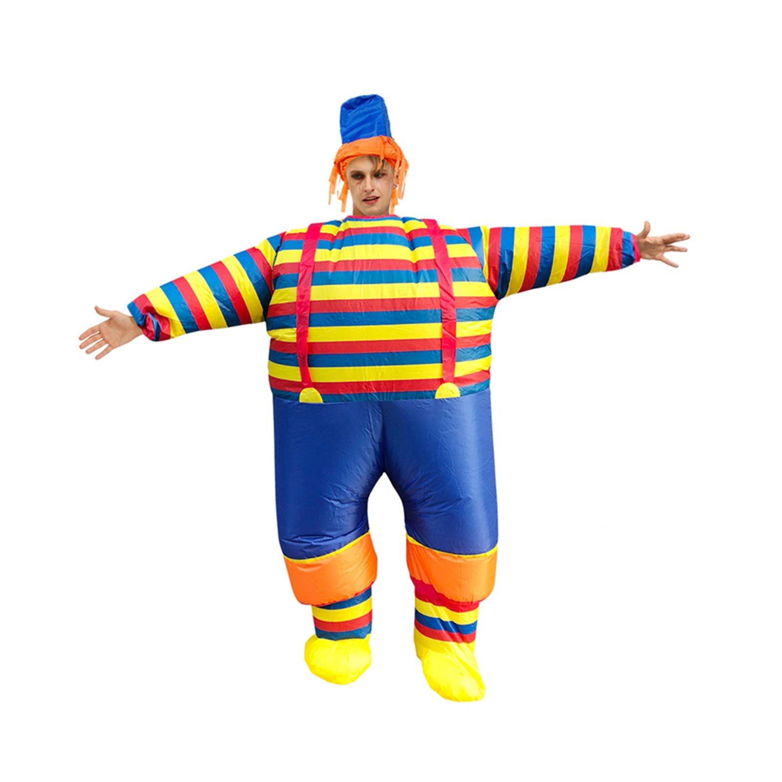 Inflatable Clown Costume Blow Up Joker Jumpsuit for Halloween Cosplay Party view 8