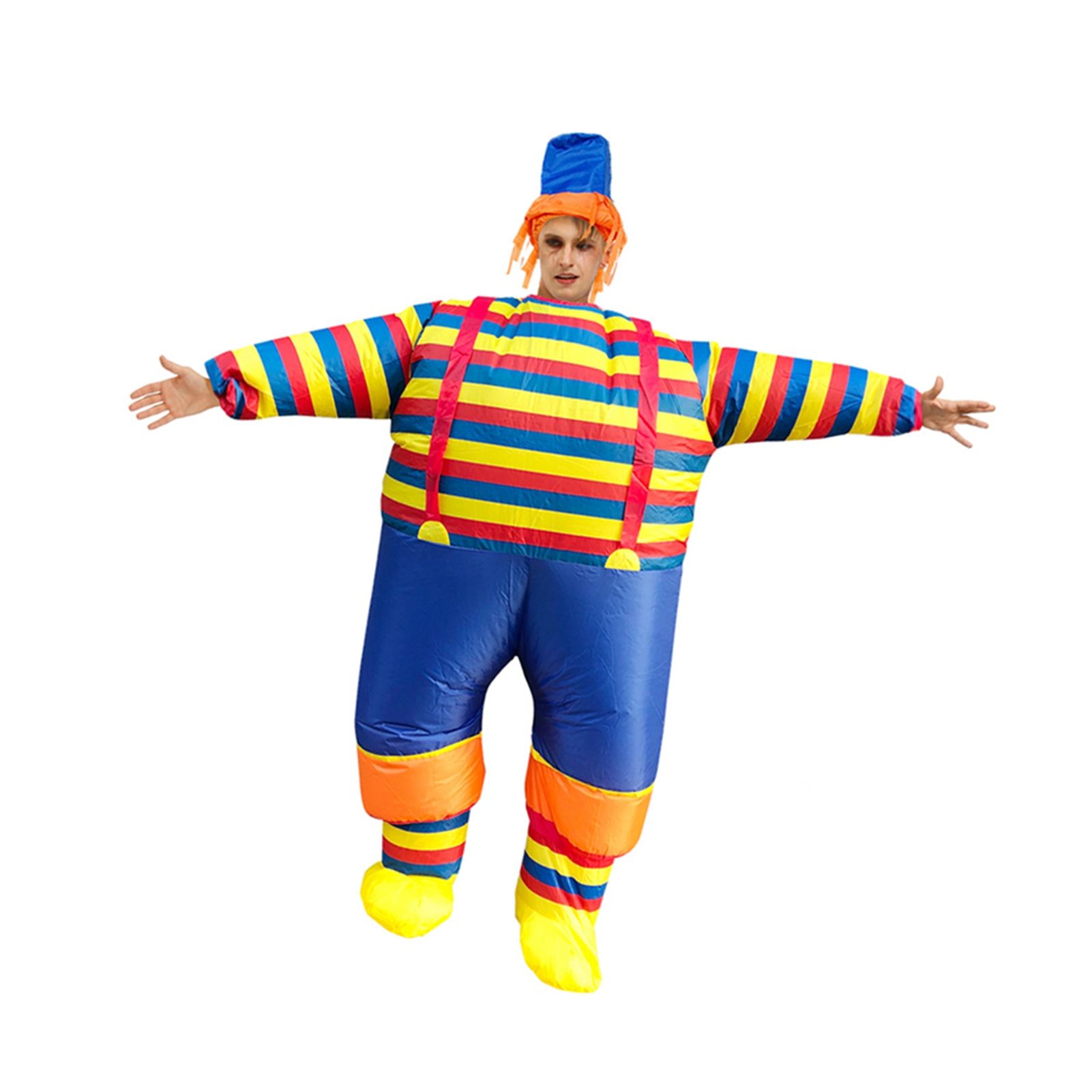 Inflatable Clown Costume Blow Up Joker Jumpsuit for Halloween Cosplay Party view 9