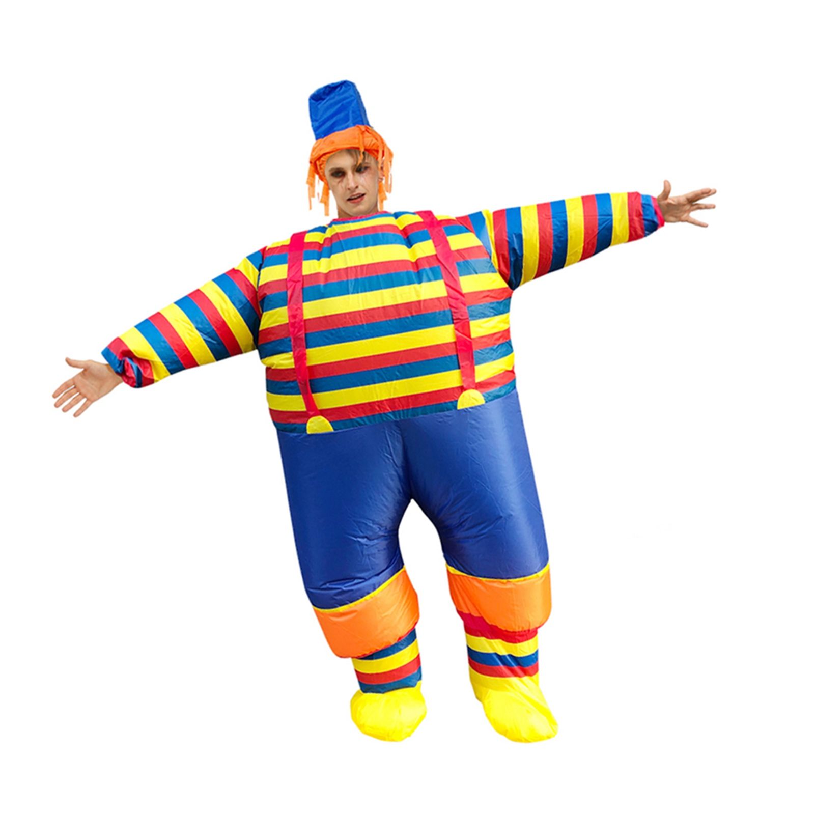 Inflatable Clown Costume Blow Up Joker Jumpsuit for Halloween Cosplay Party view 10