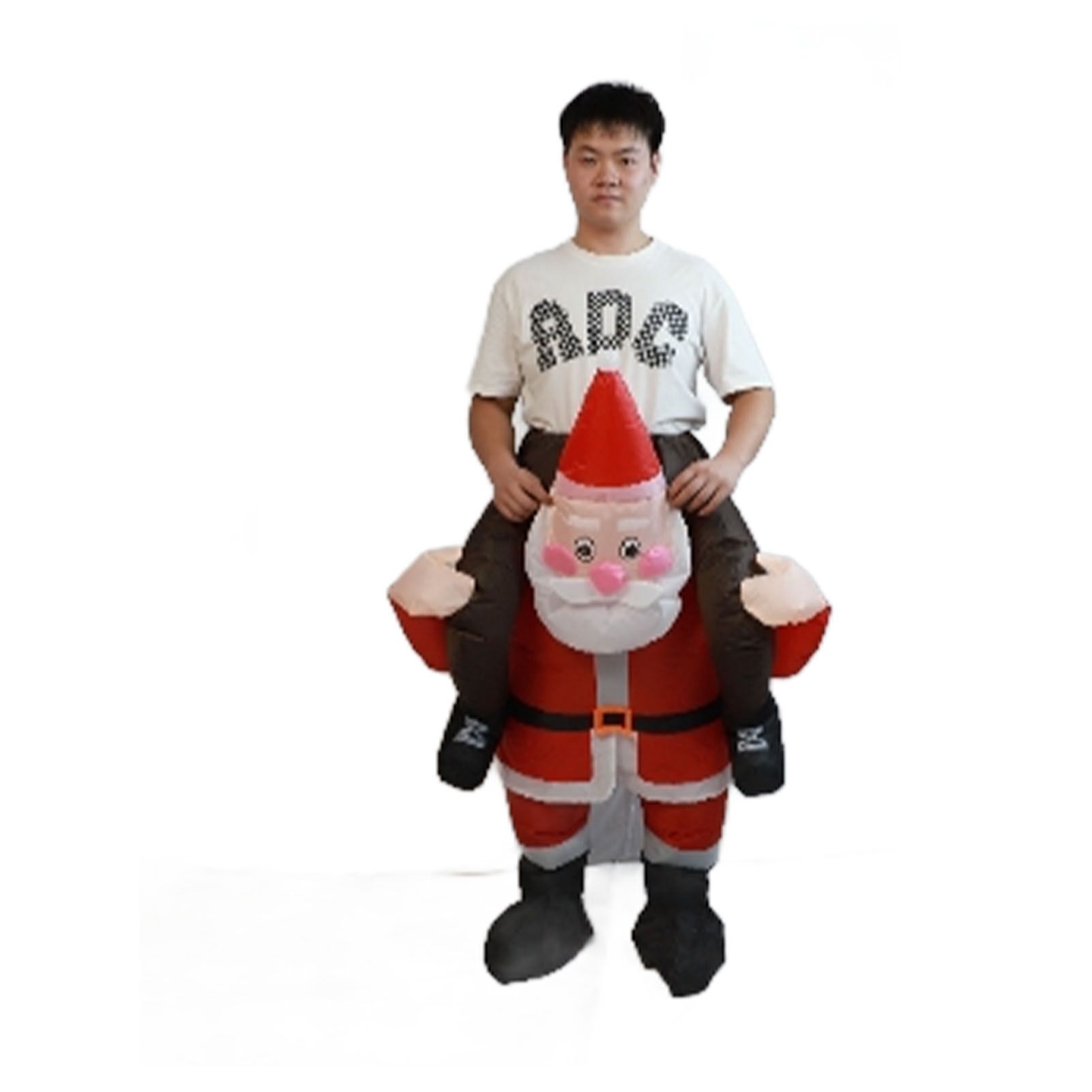 Santa Costume Funny Father Christmas Riding Inflatable Show Party Cosplay Role view 3