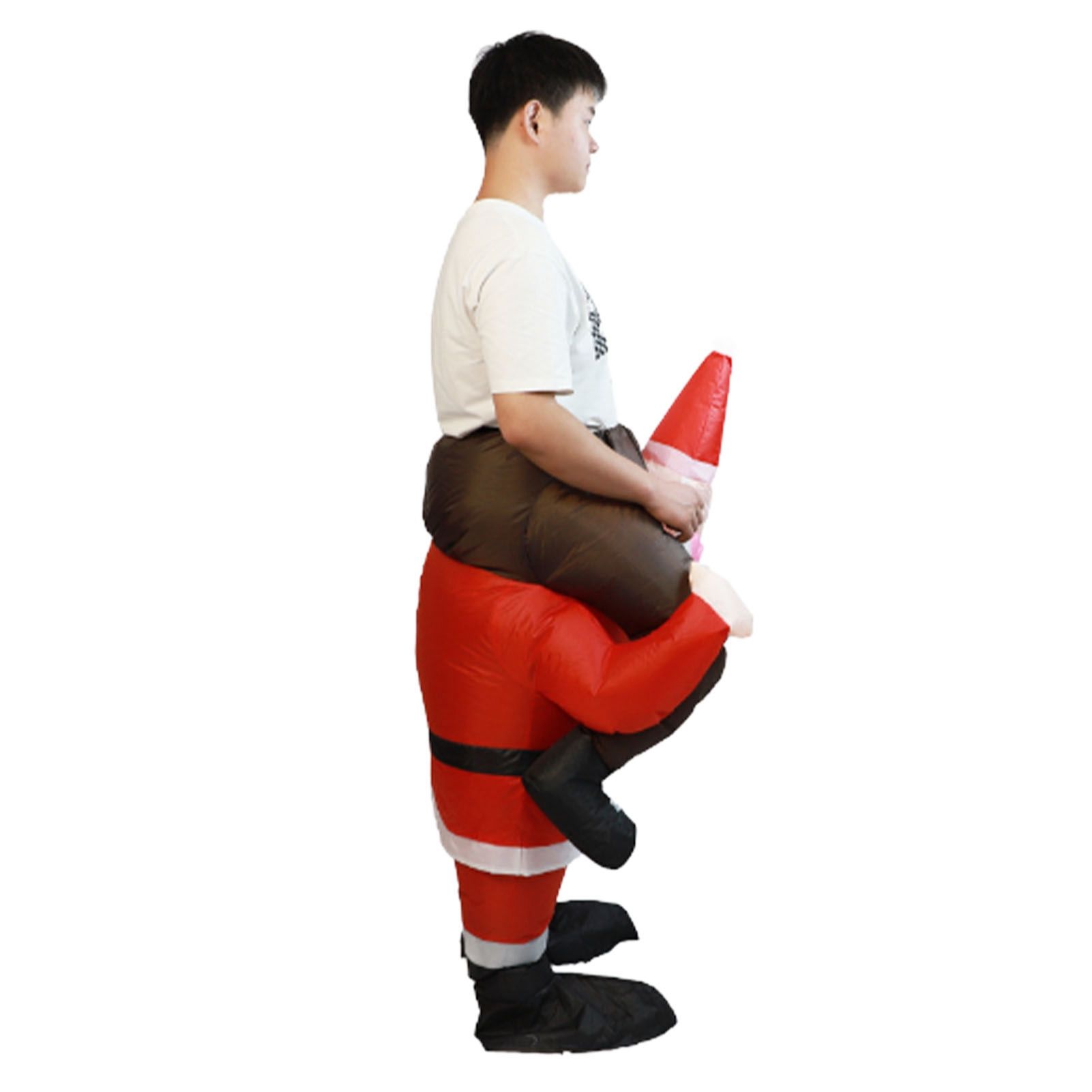 Santa Costume Funny Father Christmas Riding Inflatable Show Party Cosplay Role view 5