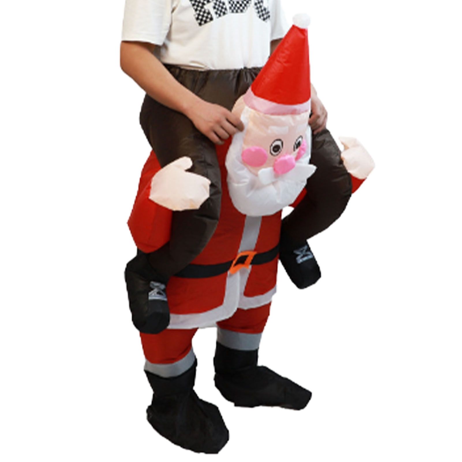 Santa Costume Funny Father Christmas Riding Inflatable Show Party Cosplay Role view 6