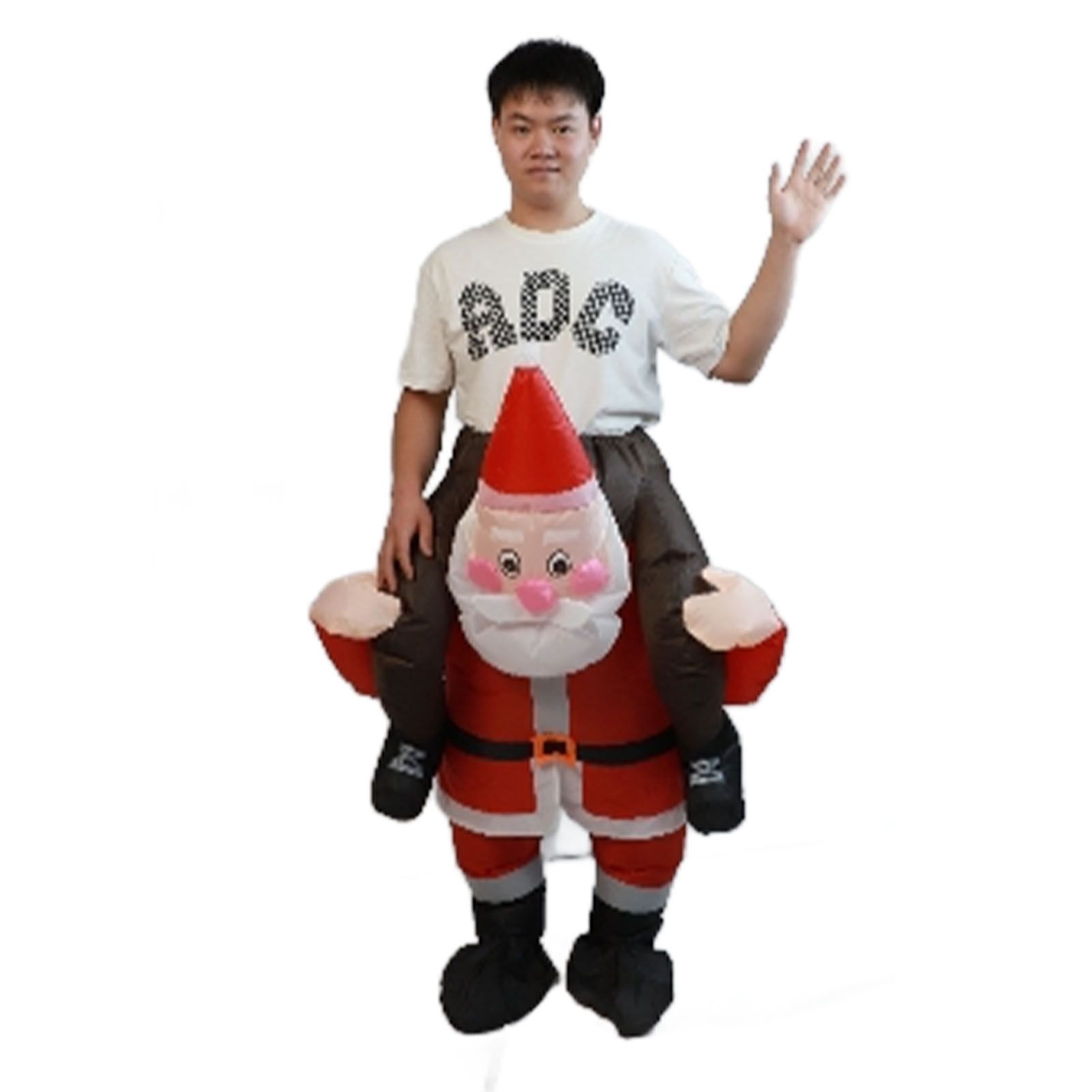 Santa Costume Funny Father Christmas Riding Inflatable Show Party Cosplay Role view 7