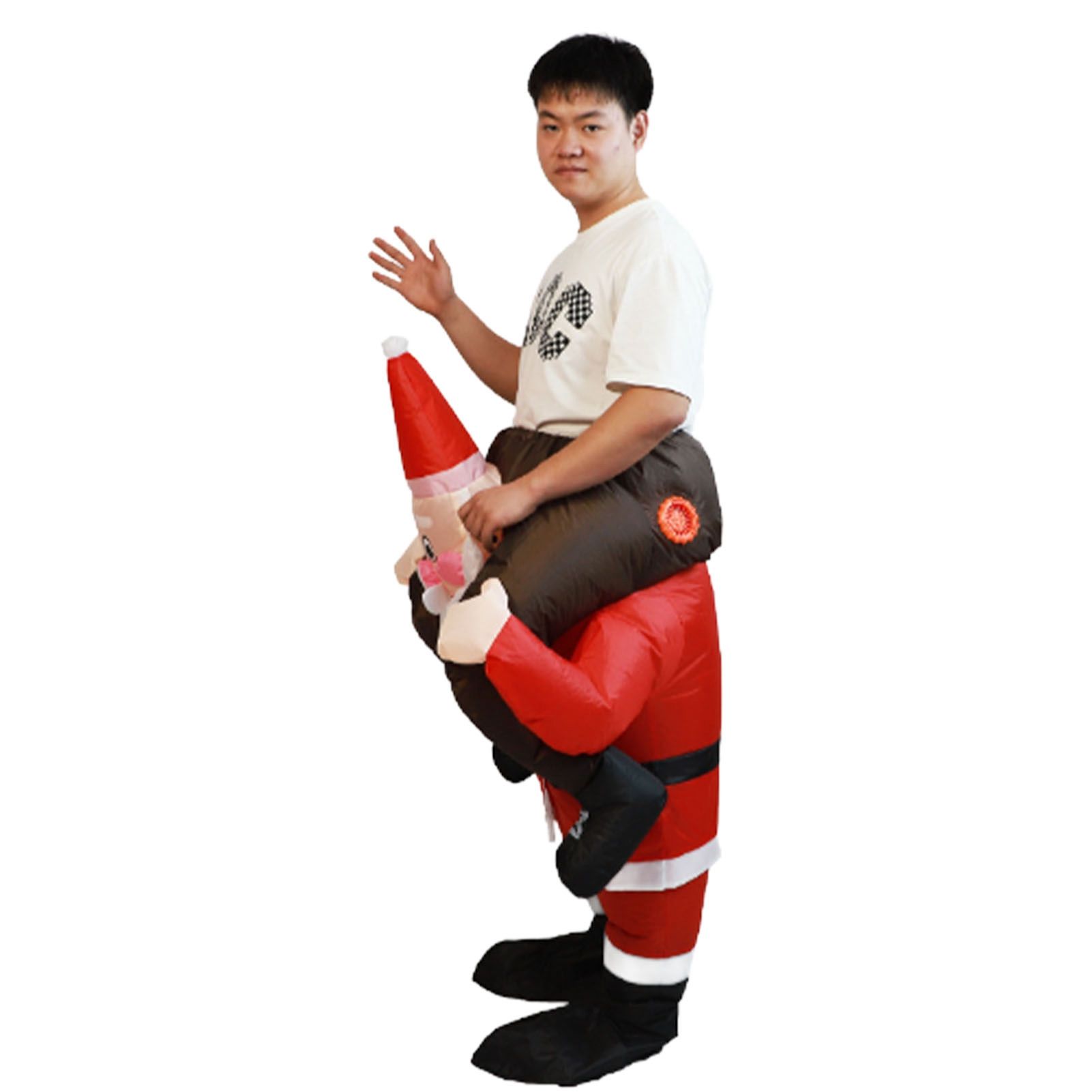 Santa Costume Funny Father Christmas Riding Inflatable Show Party Cosplay Role view 8