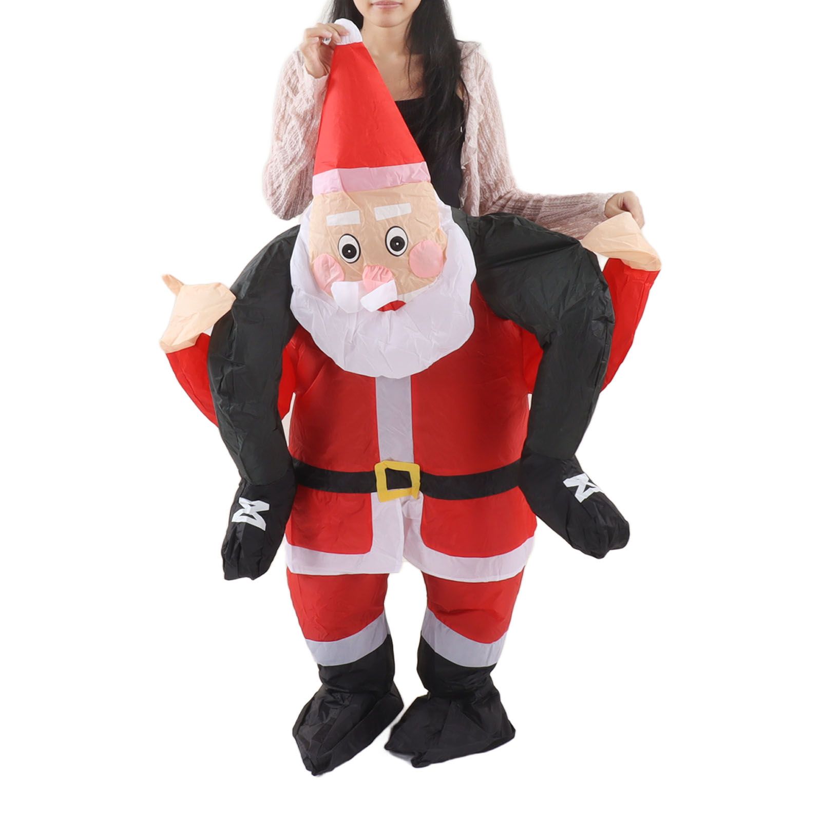 Santa Costume Funny Father Christmas Riding Inflatable Show Party Cosplay Role view 3