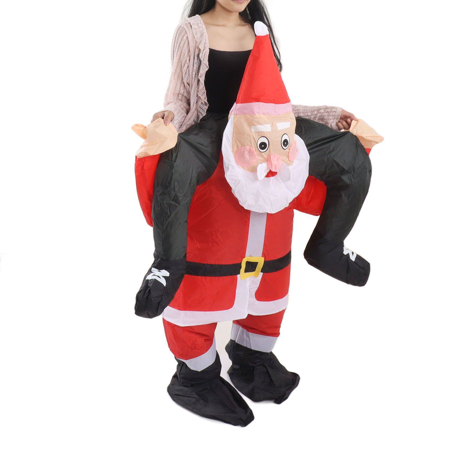 Santa Costume Funny Father Christmas Riding Inflatable Show Party Cosplay Role view 4