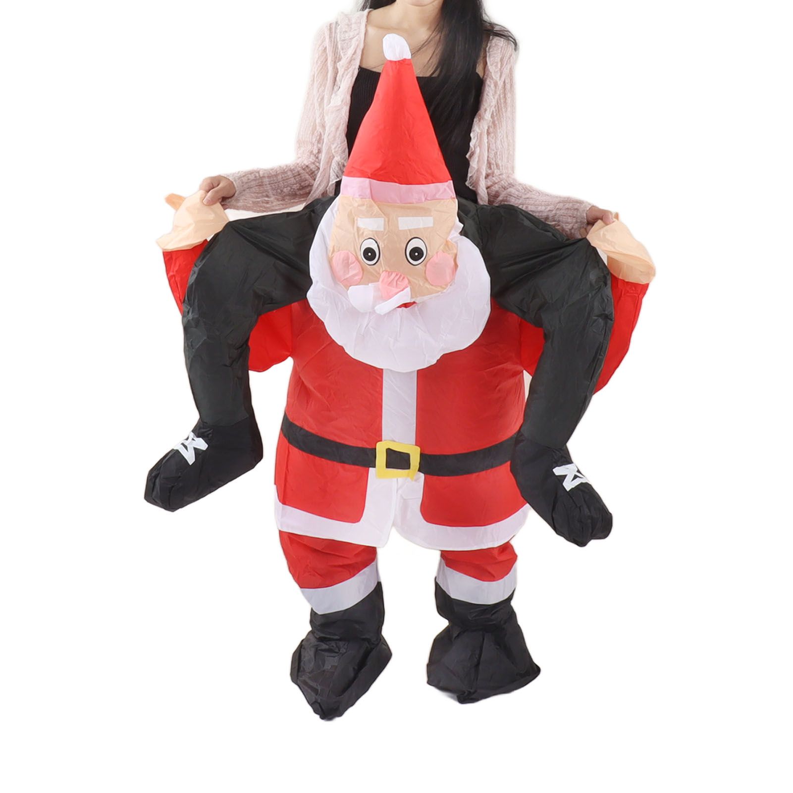 Santa Costume Funny Father Christmas Riding Inflatable Show Party Cosplay Role view 6