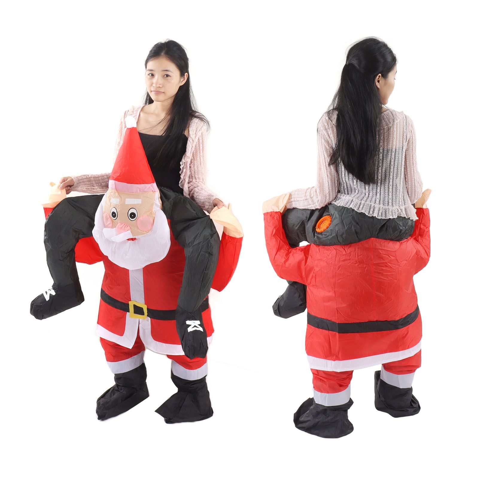 Santa Costume Funny Father Christmas Riding Inflatable Show Party Cosplay Role view 9