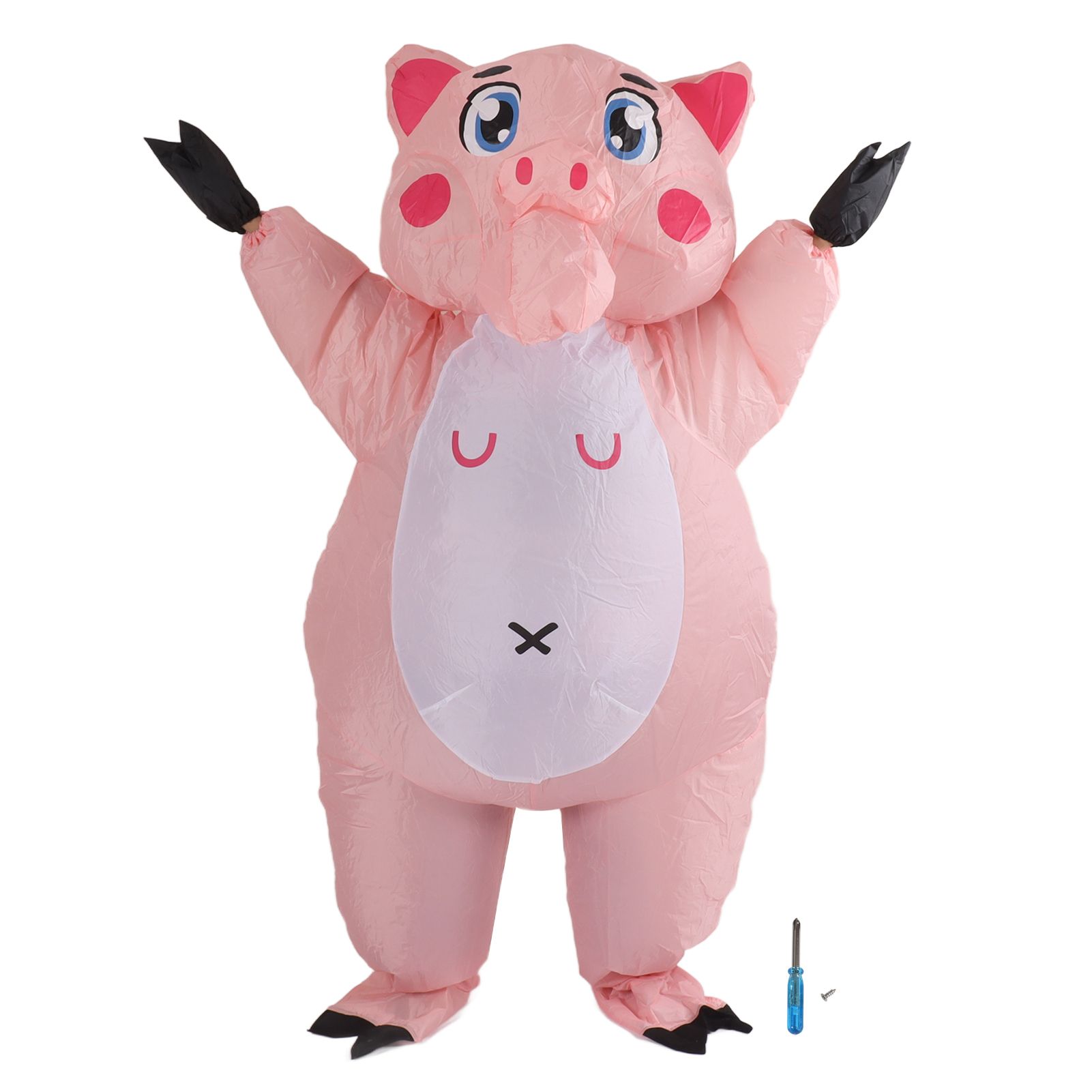 Inflatable Costume Pink Pig Blow Up Halloween Cosplay Dress Jumpsuit Costume
