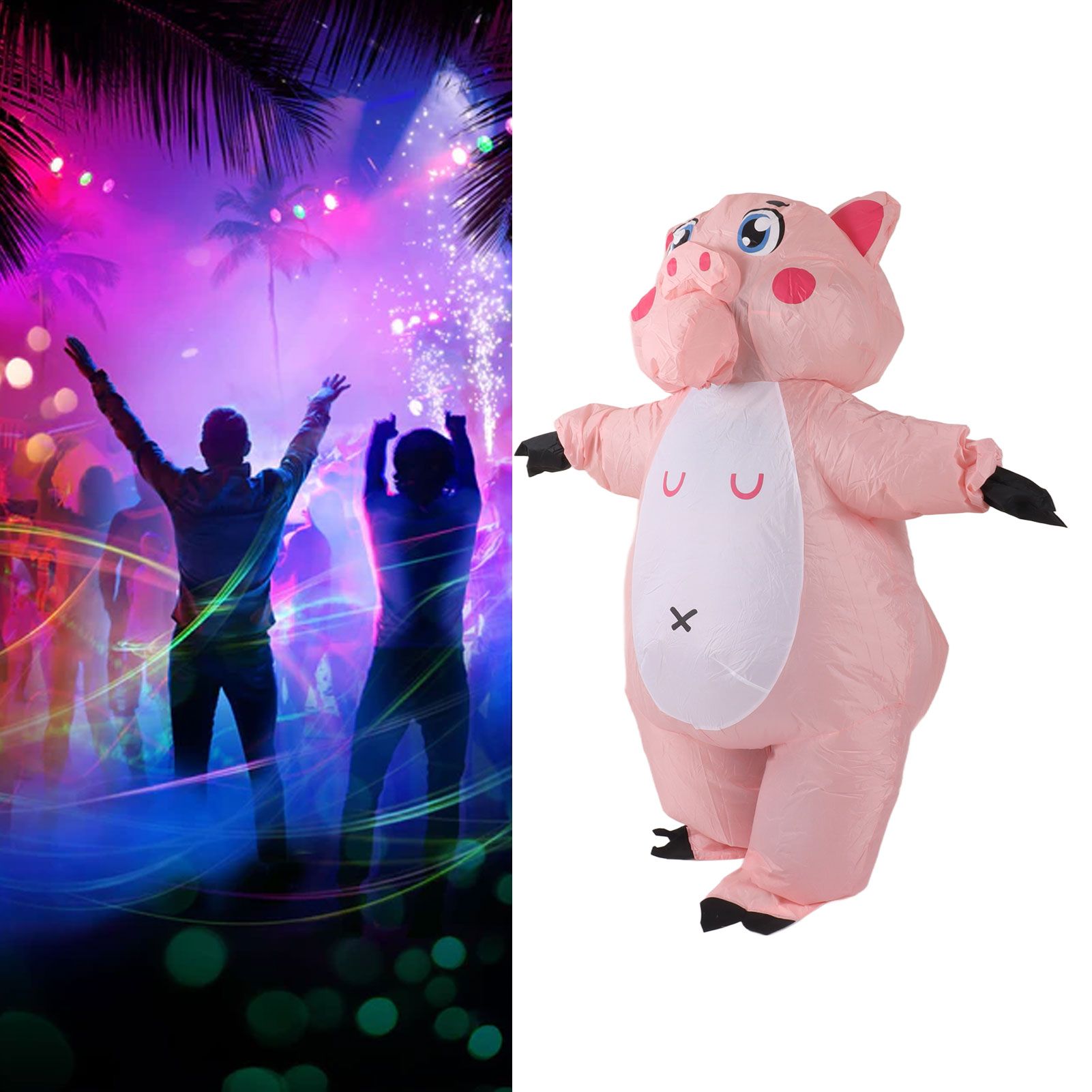 Inflatable Costume Pink Pig Blow Up Halloween Cosplay Dress Jumpsuit Costume view 11