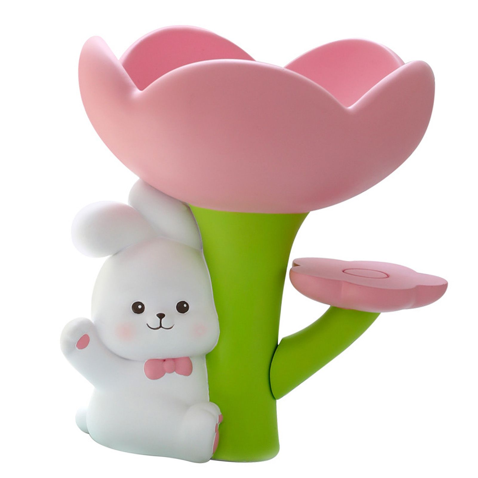 Rabbit Flower Key Tray Resin Storage Plate Jewelry Holder Home Decoration for view 2