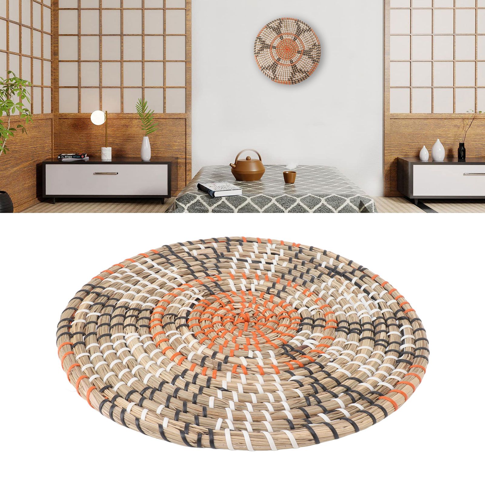 Grass Woven Placemats Nordic Style Innovative Round Placemats for Dining Table view 12
