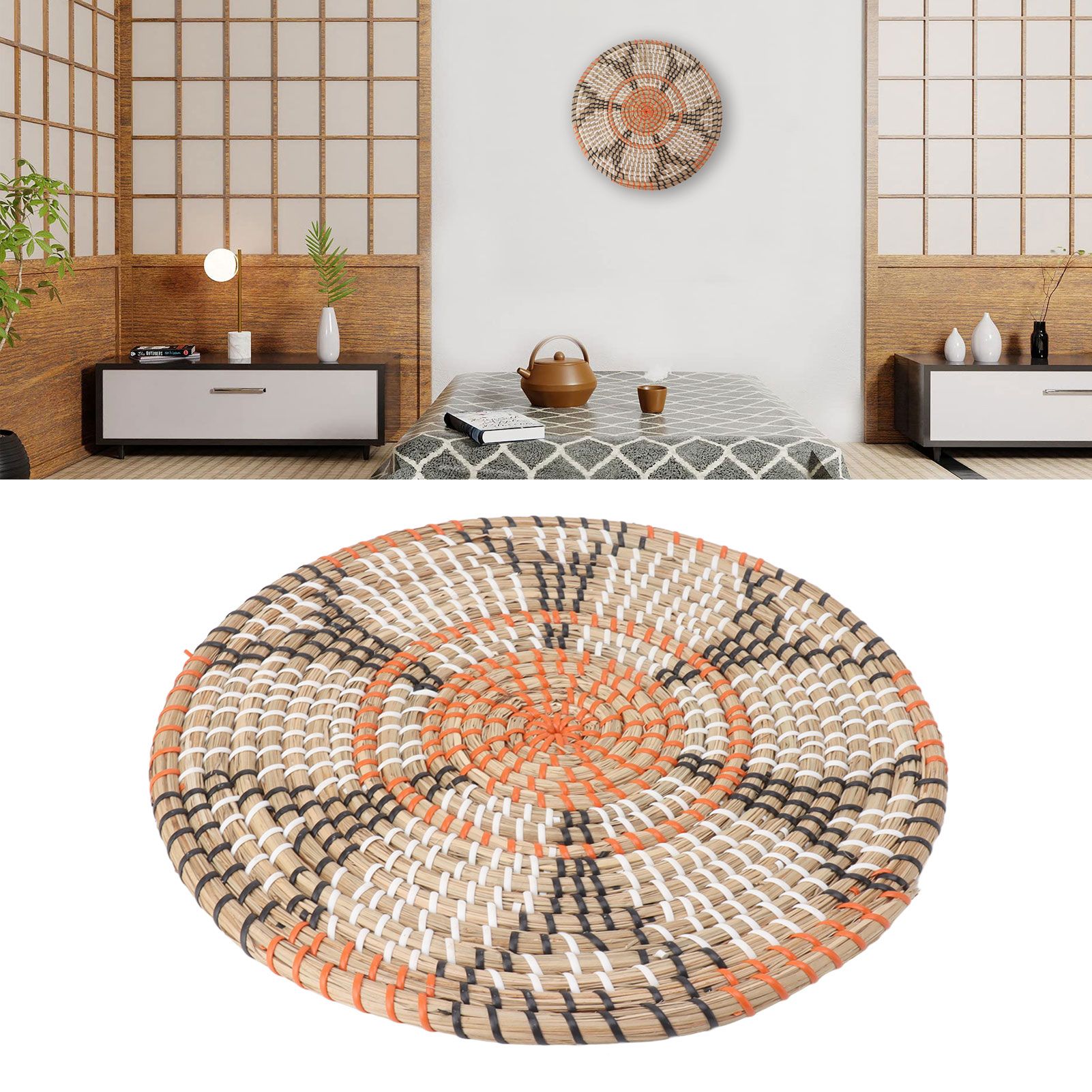 Grass Woven Placemats Nordic Style Innovative Round Placemats for Dining Table view 12