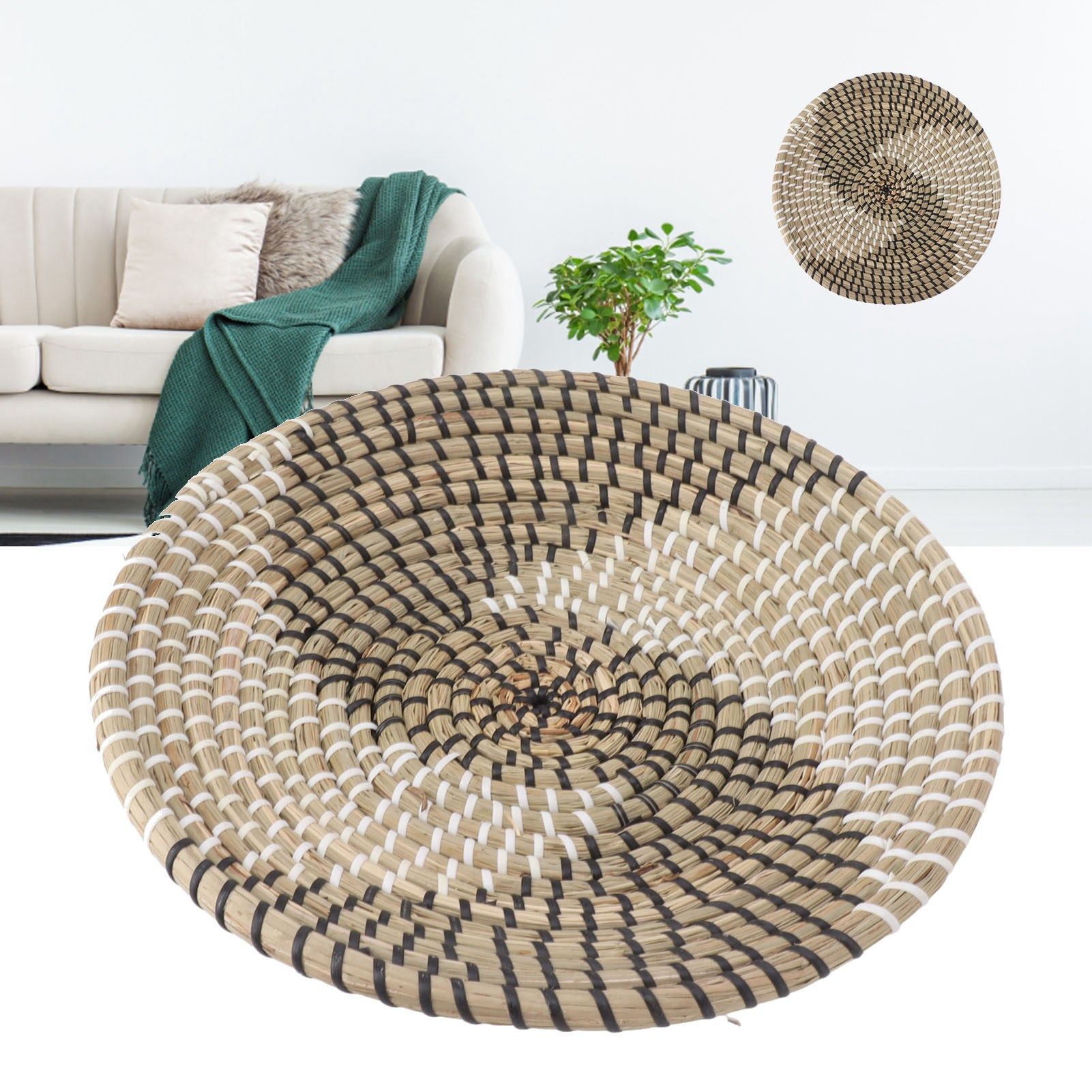 Woven Wall Basket Decor Handcrafted Seagrass Hanging Baskets Multifunction view 12