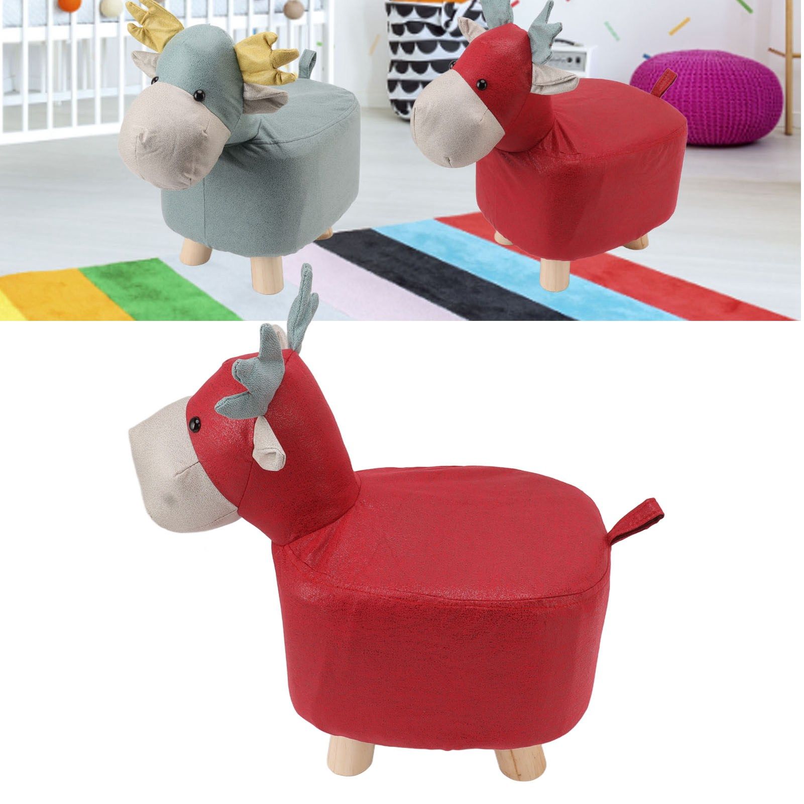 Animal Footstools Prevent Slip Cute Cartoon Giraffe Shape Soft Small Kids view 11