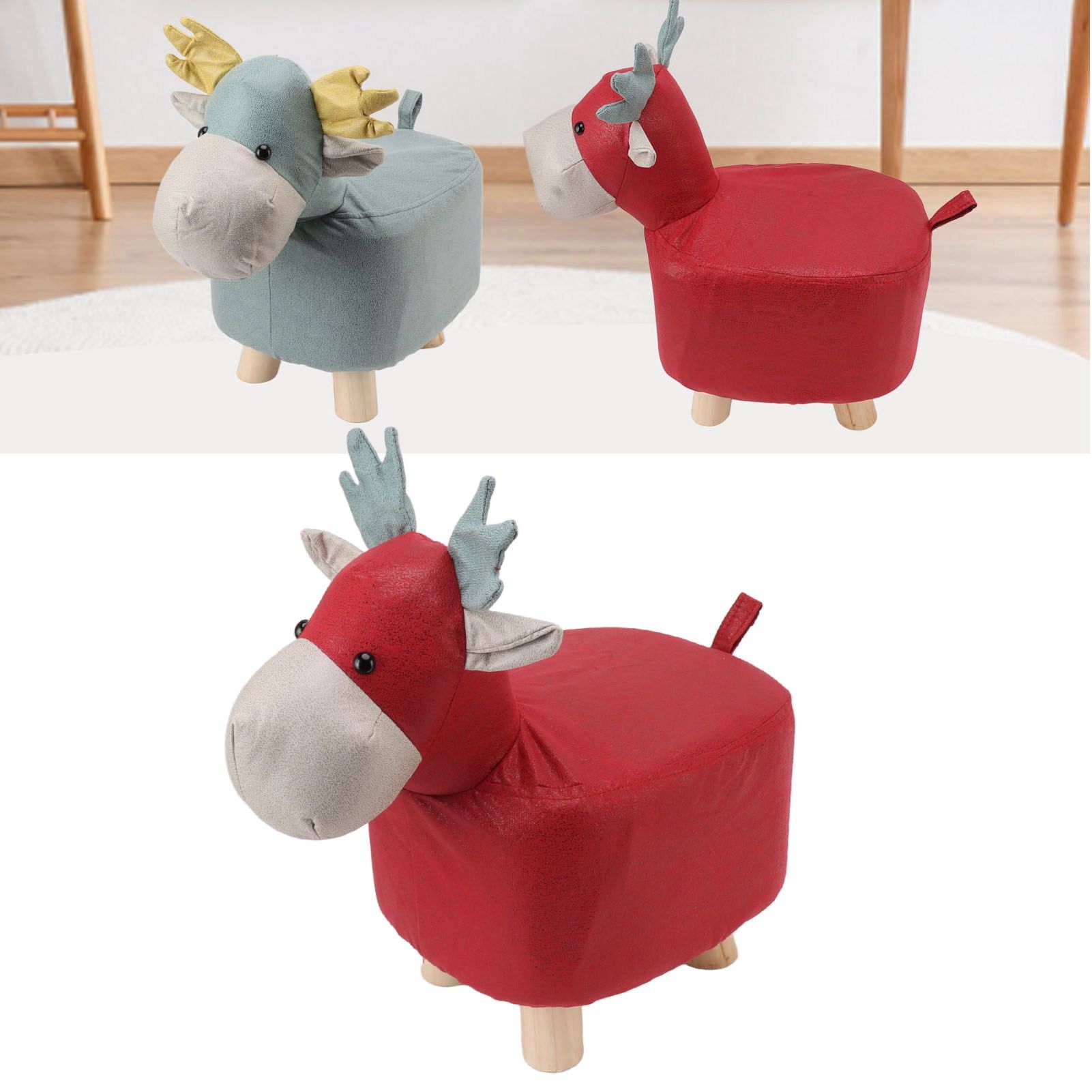 Animal Footstools Prevent Slip Cute Cartoon Giraffe Shape Soft Small Kids view 12