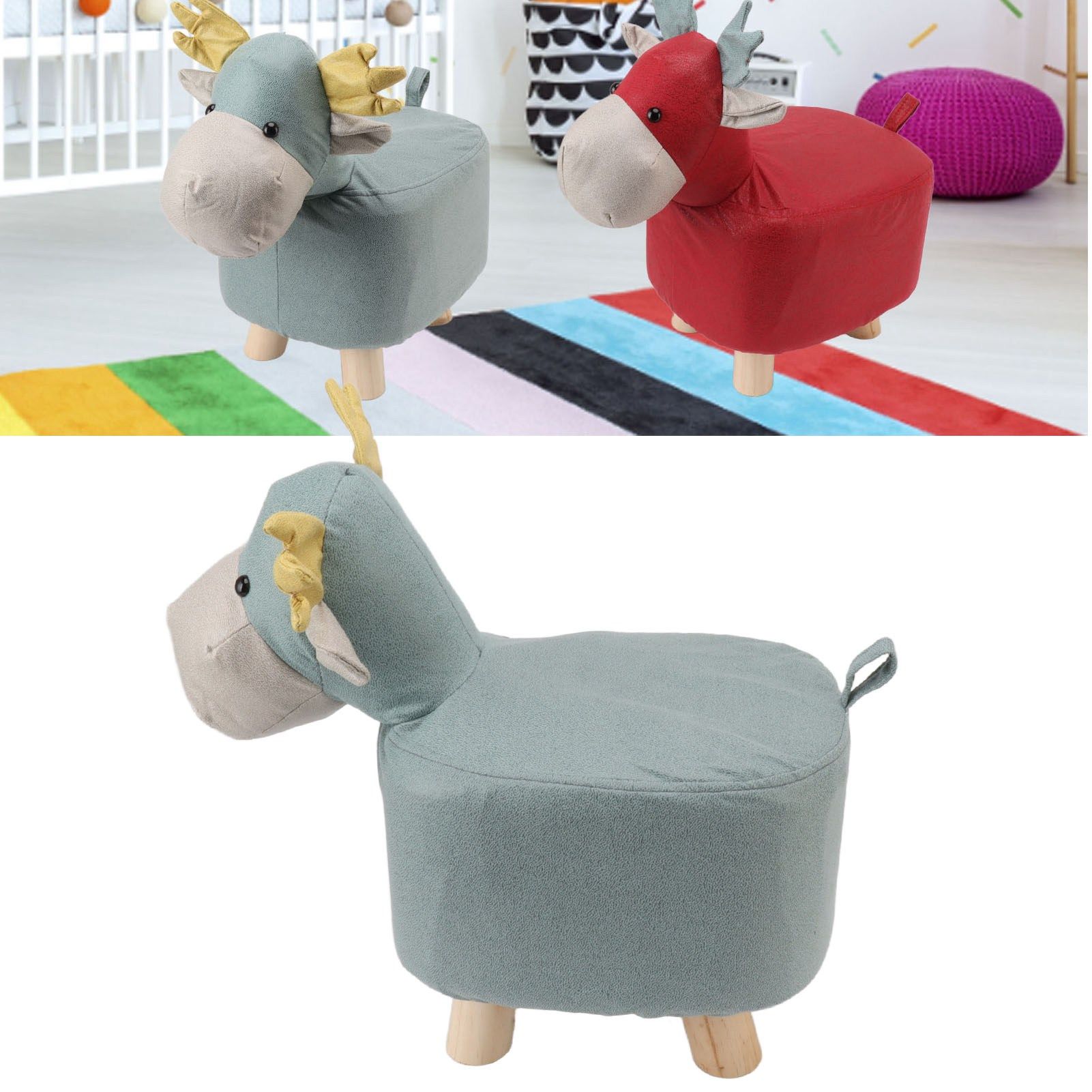 Animal Footstools Prevent Slip Cute Cartoon Giraffe Shape Soft Small Kids view 11