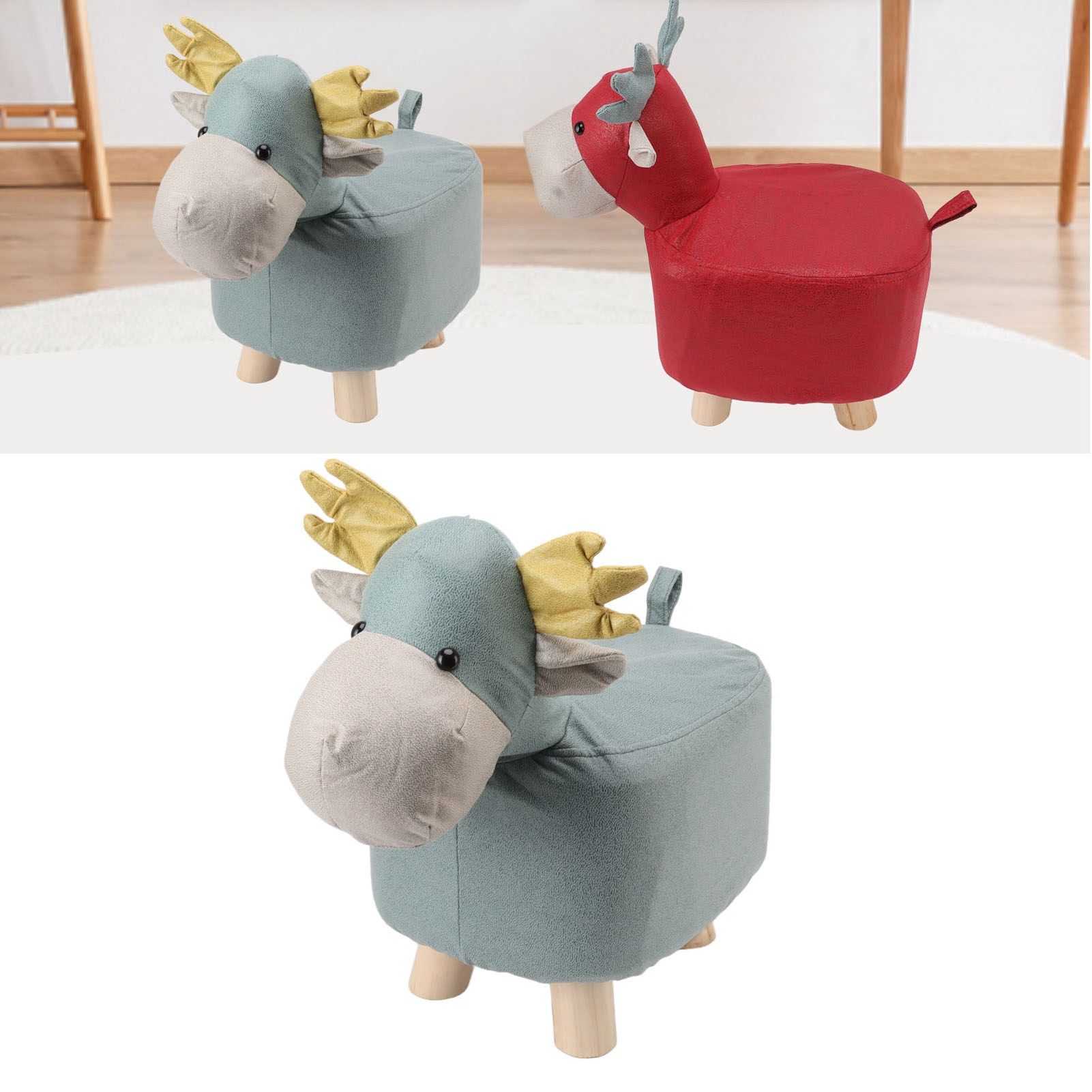 Animal Footstools Prevent Slip Cute Cartoon Giraffe Shape Soft Small Kids view 12