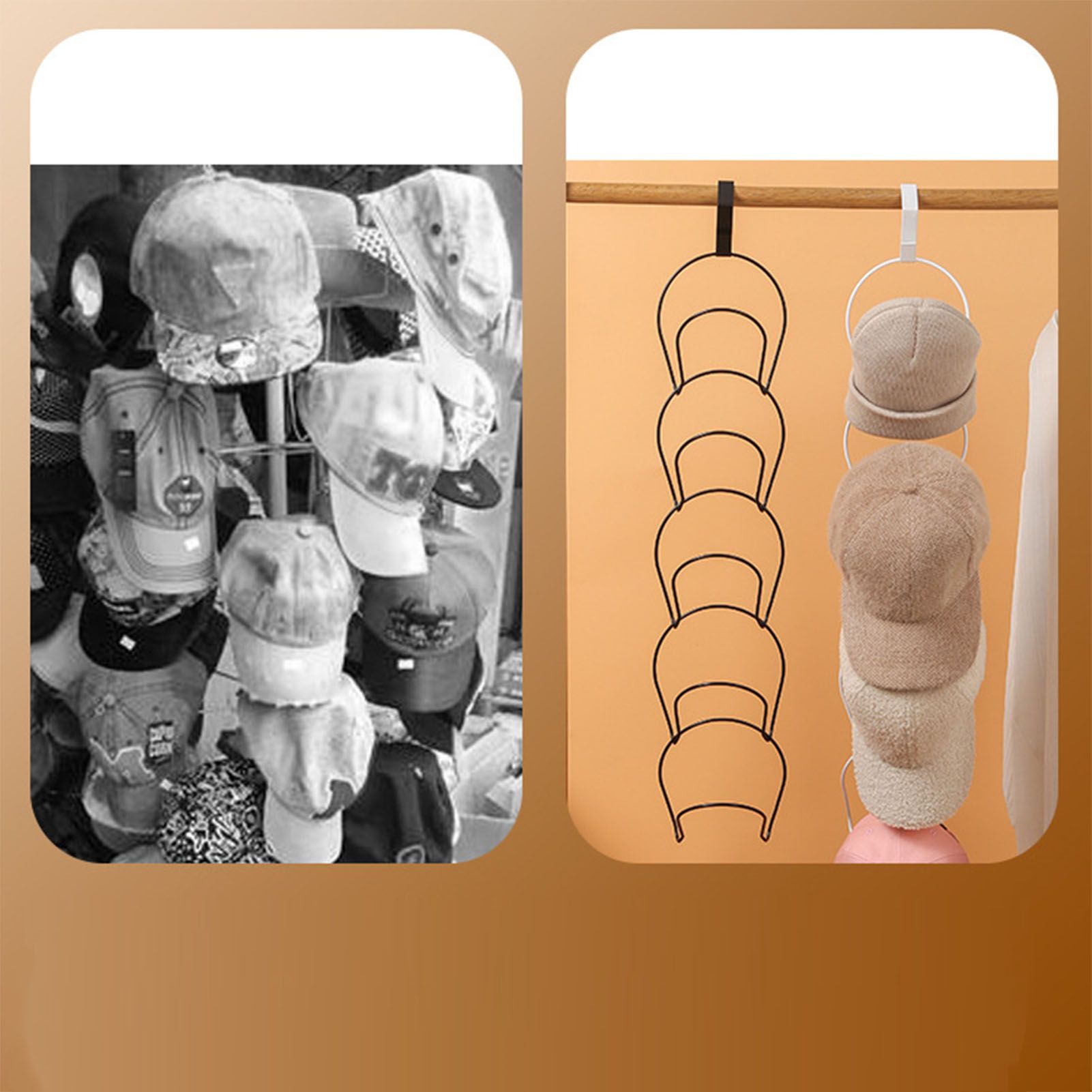 5Pcs Hat Rack Iron Punching Free Multi Layer Multifunctional Space Saving Hat view 5