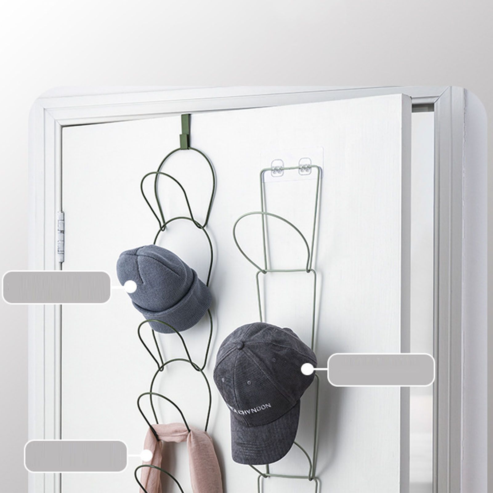 5Pcs Hat Rack Iron Punching Free Multi Layer Multifunctional Space Saving Hat view 9