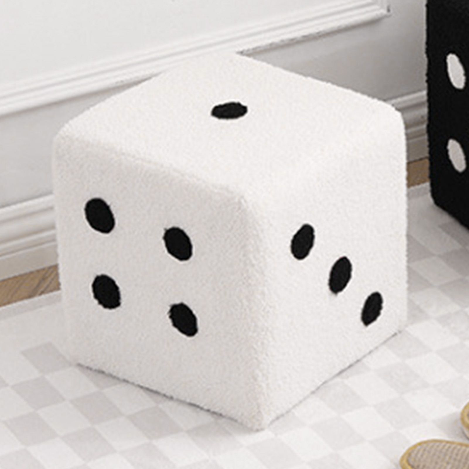 Foot Stool Soft Comfortable Simple Warm Sturdy Base Cube Stool for Home Living view 6