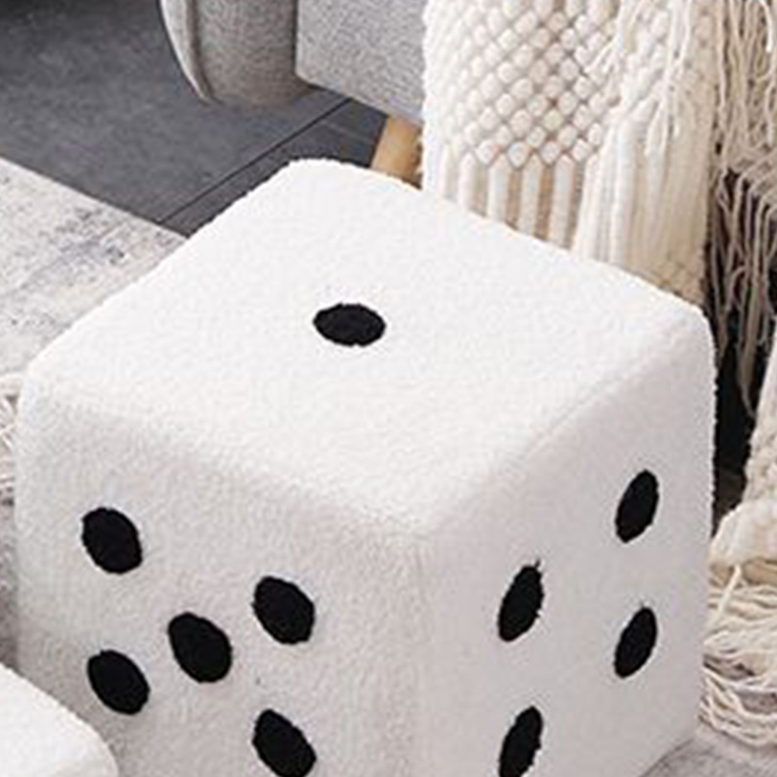 Foot Stool Soft Comfortable Simple Warm Sturdy Base Cube Stool for Home Living view 8