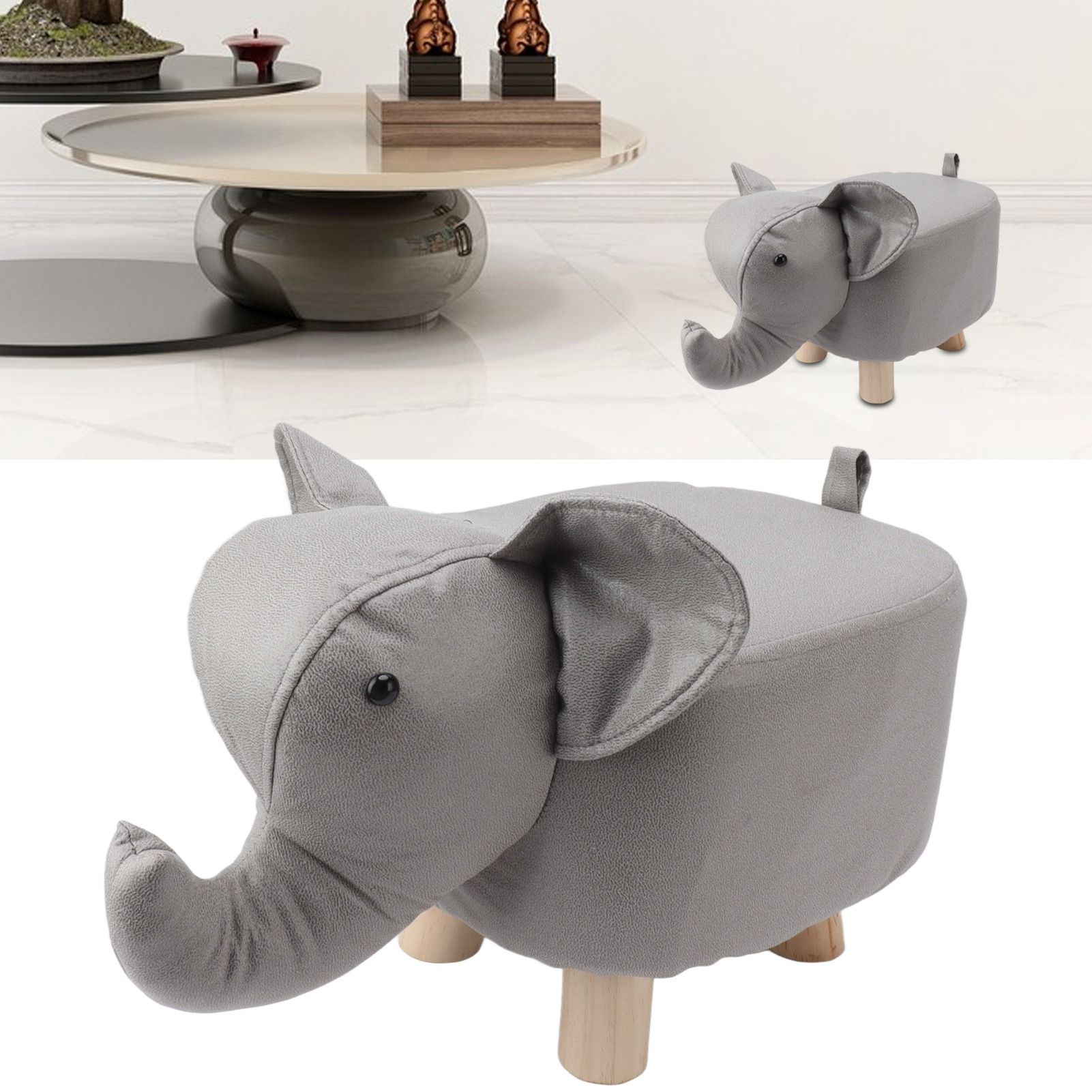 Animal Footstools Elephant Shaped Slip Resistant Silent Comfortable Stable view 11