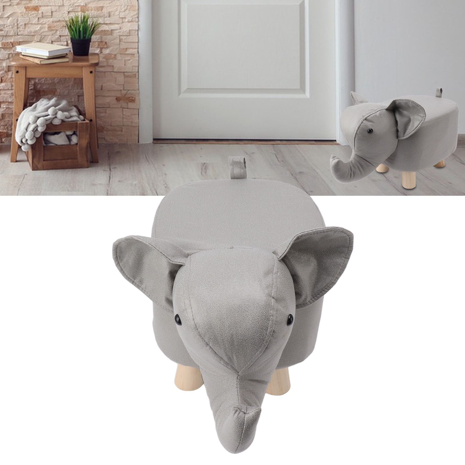 Animal Footstools Elephant Shaped Slip Resistant Silent Comfortable Stable view 12