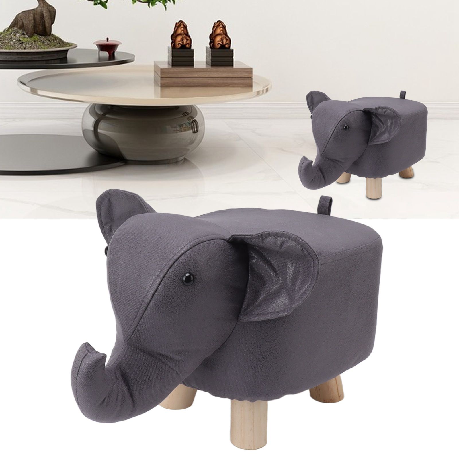 Animal Footstools Elephant Shaped Slip Resistant Silent Comfortable Stable view 11