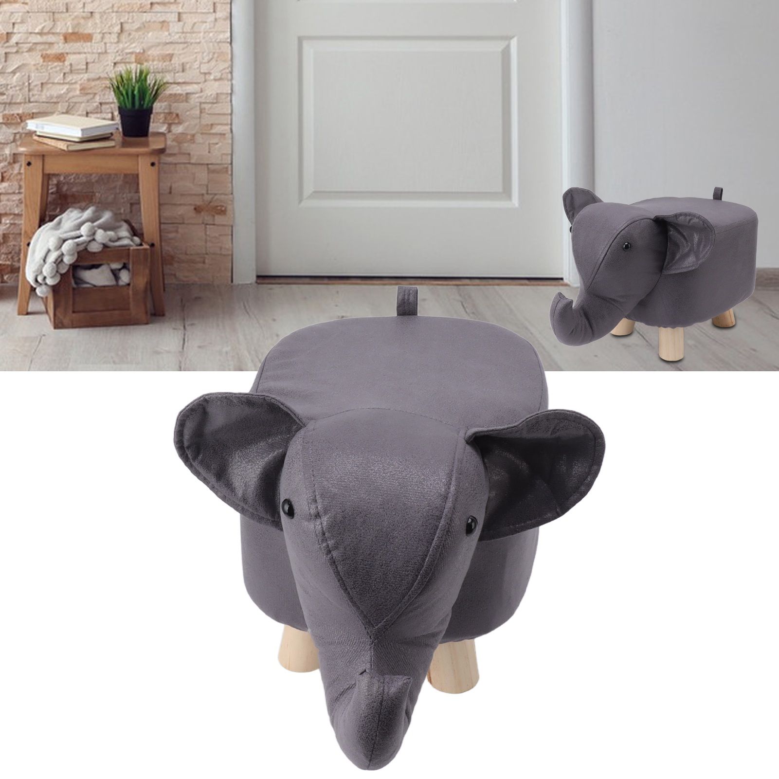 Animal Footstools Elephant Shaped Slip Resistant Silent Comfortable Stable view 12
