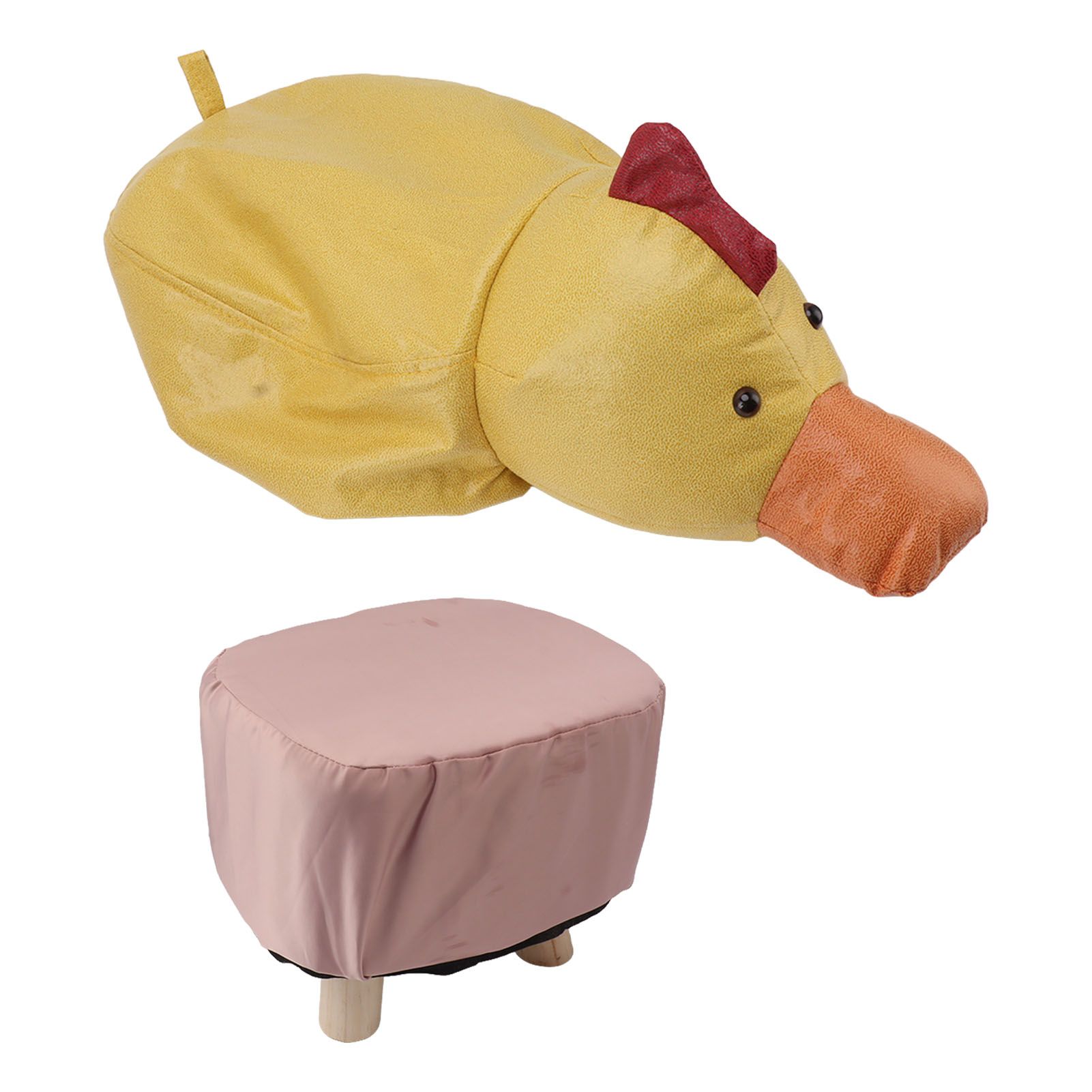 Cute Animal Footstool with Soft Padded Cushion and Prevent Slip Feet Small