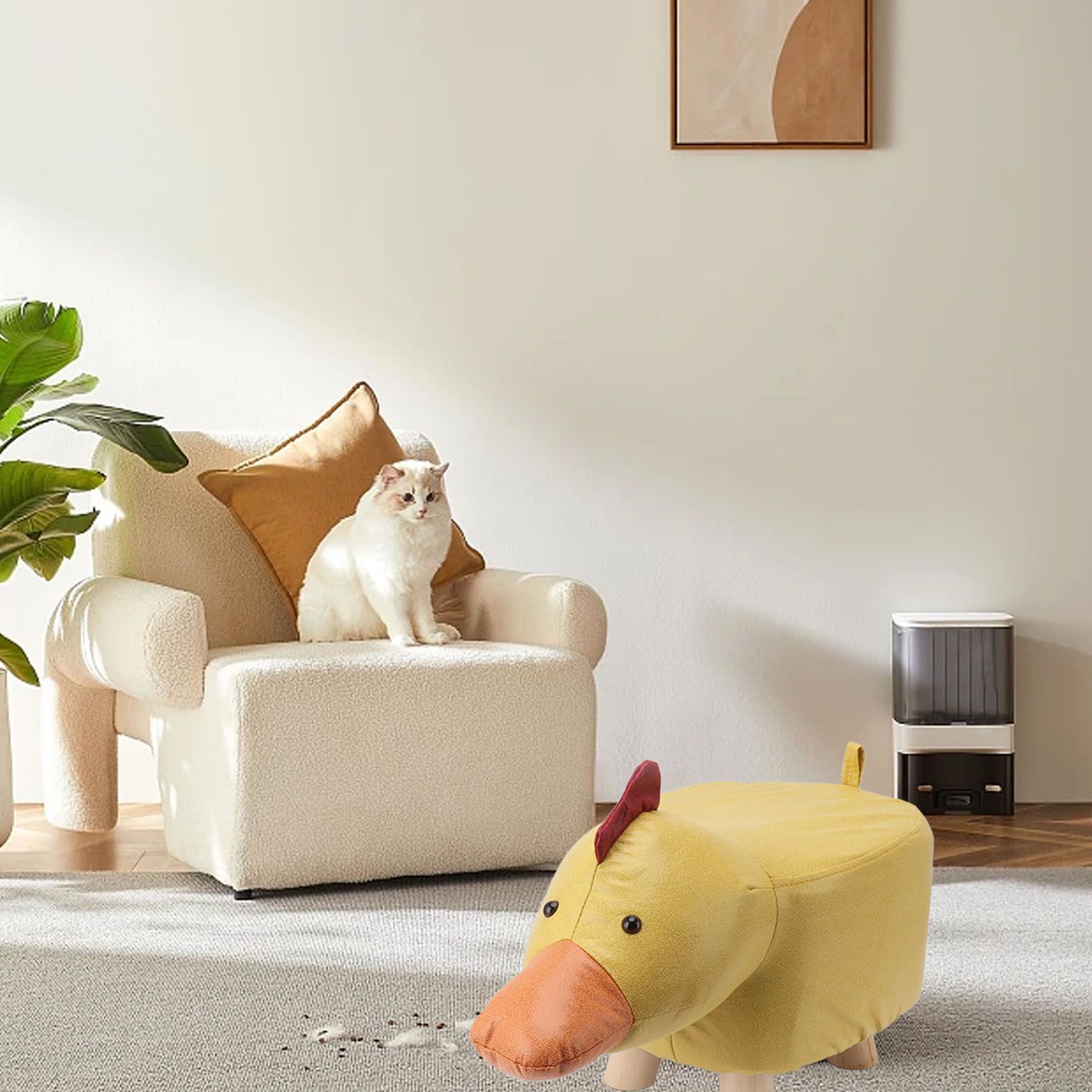 Cute Animal Footstool with Soft Padded Cushion and Prevent Slip Feet Small view 11