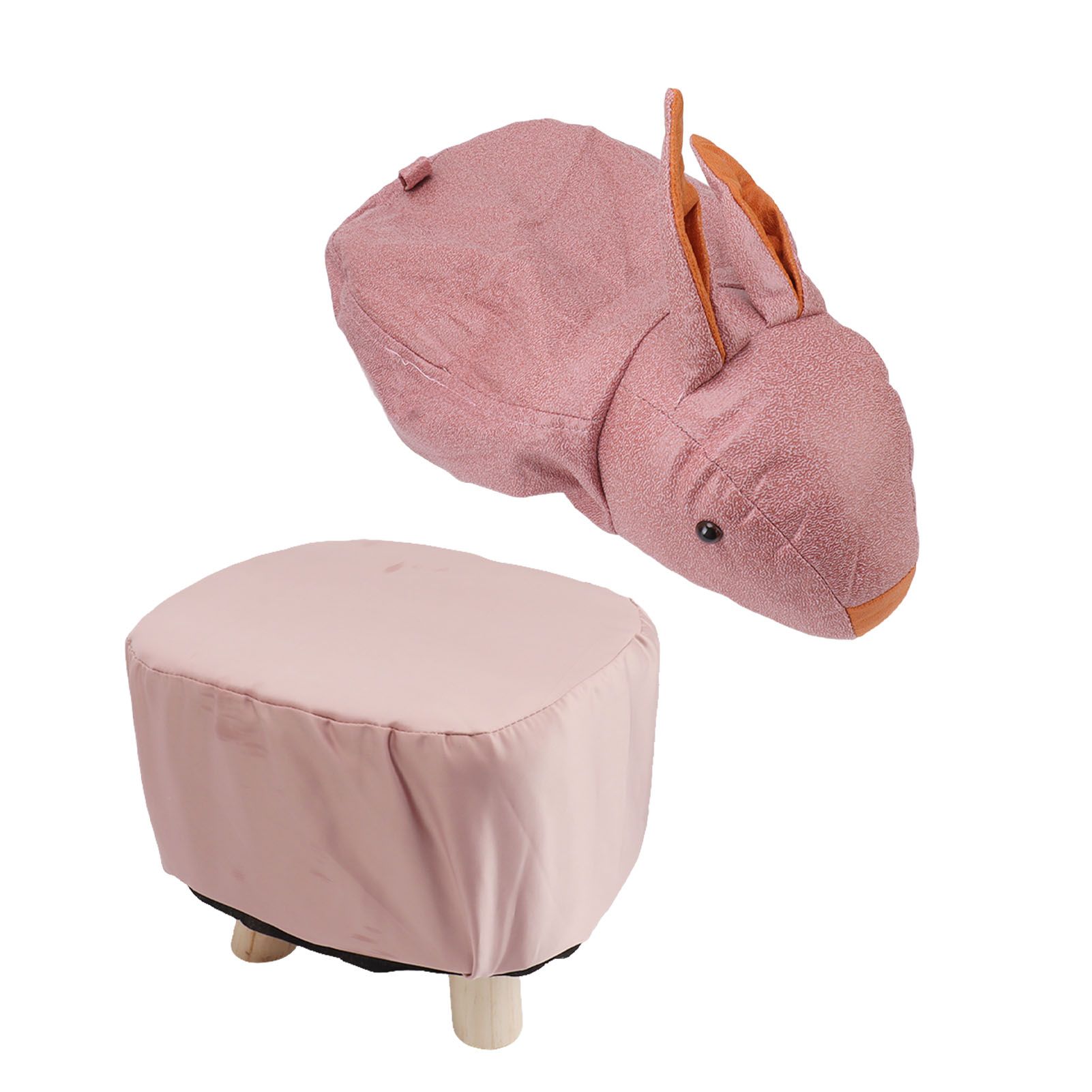 Cute Animal Footstool with Soft Padded Cushion and Prevent Slip Feet Small view 2