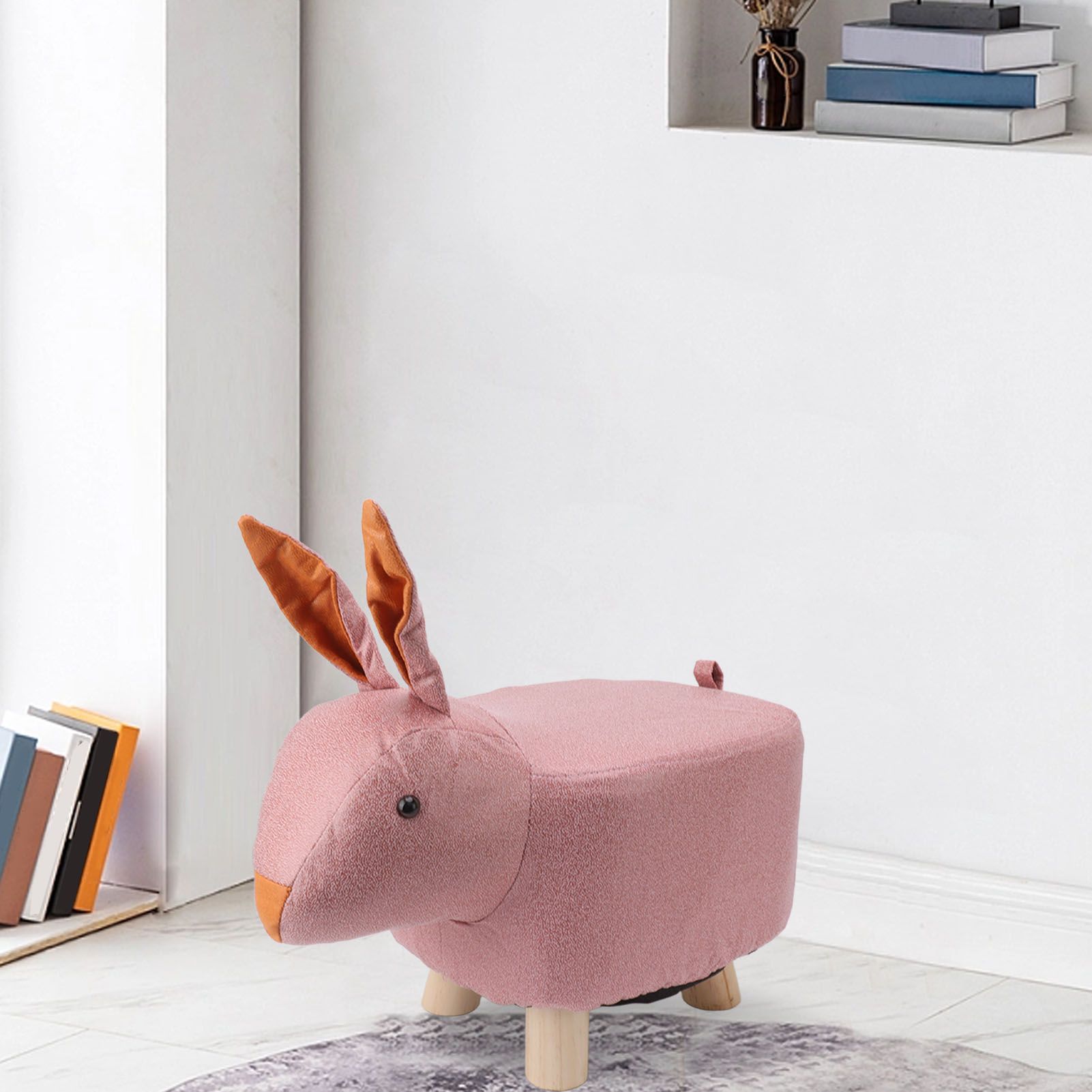 Cute Animal Footstool with Soft Padded Cushion and Prevent Slip Feet Small view 11
