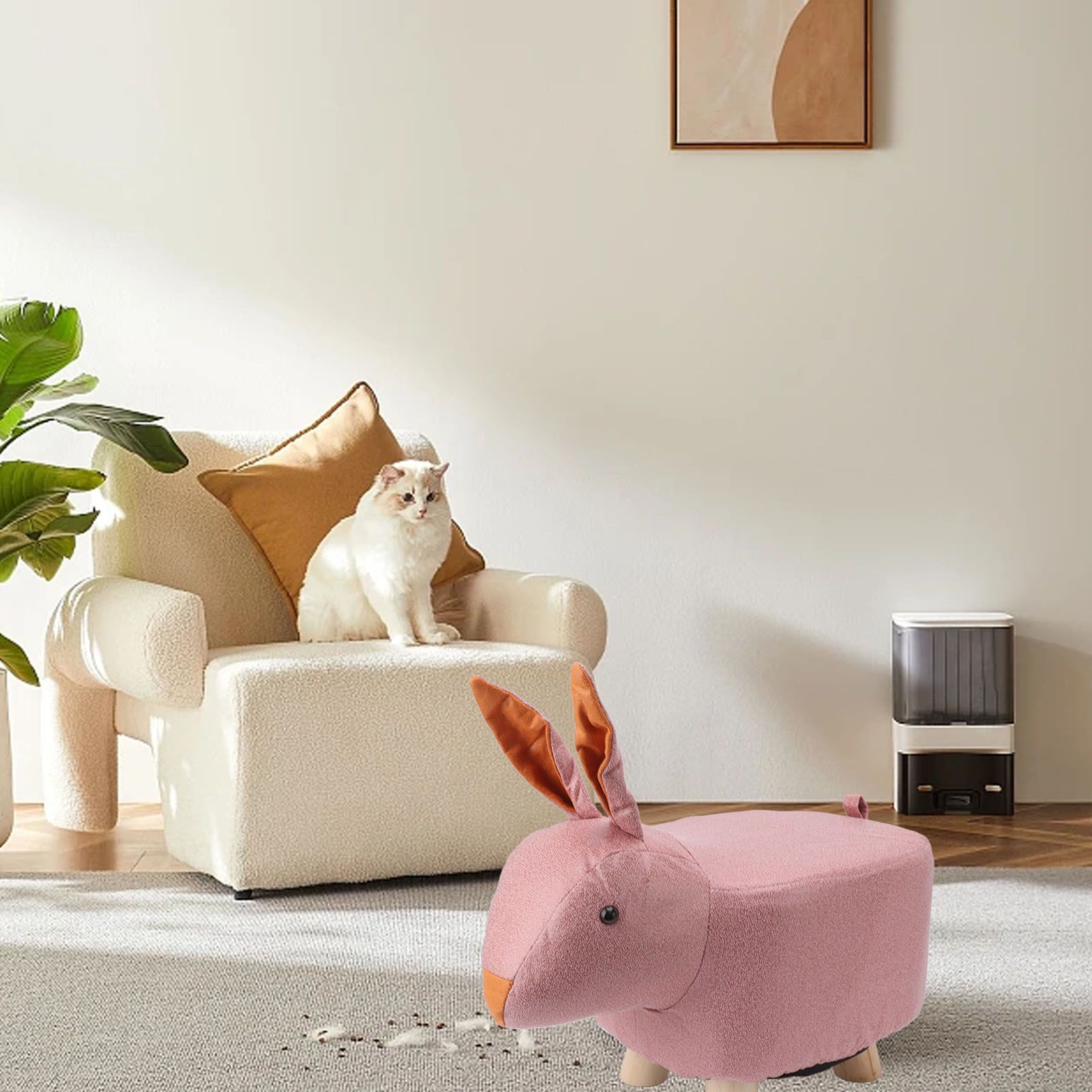 Cute Animal Footstool with Soft Padded Cushion and Prevent Slip Feet Small view 12