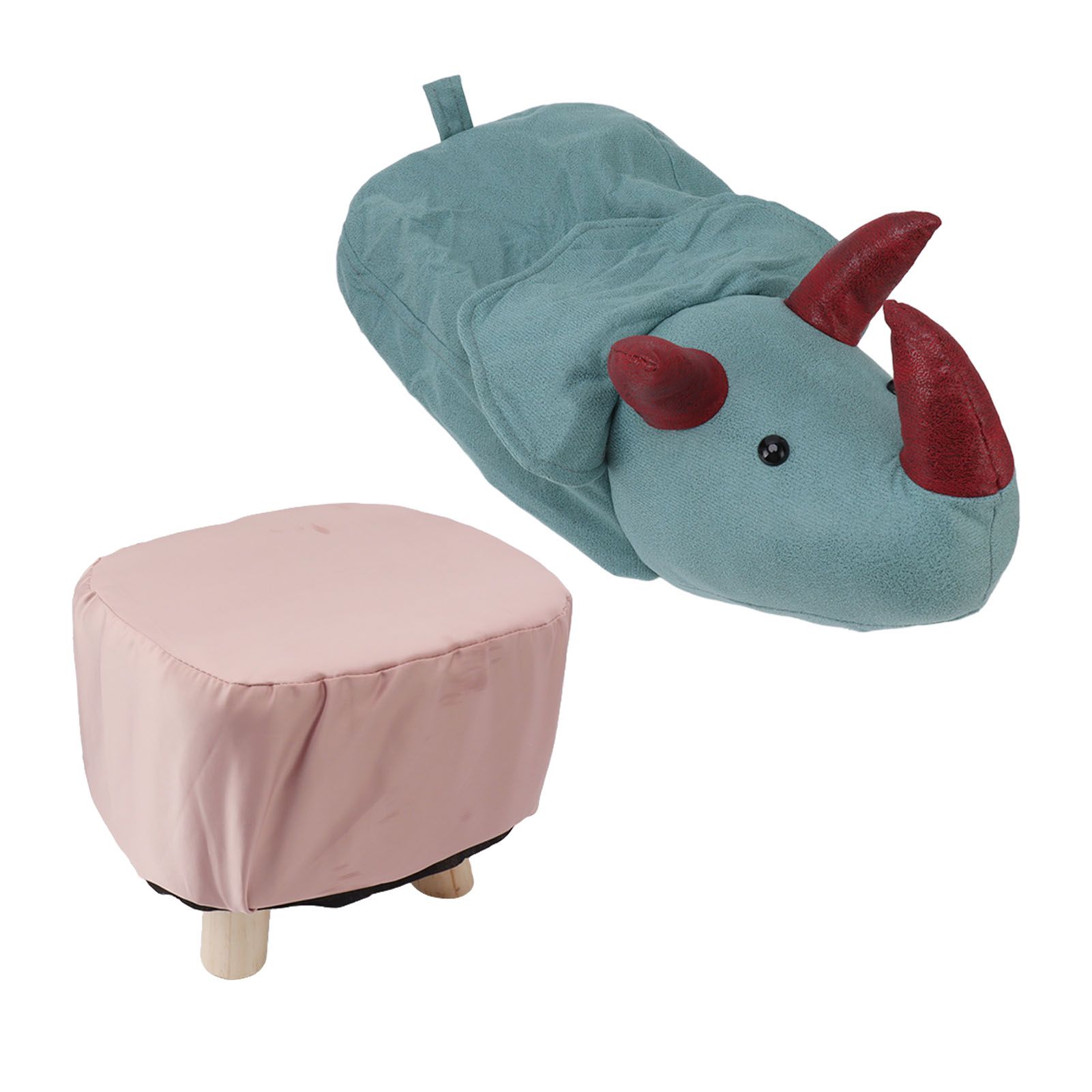 Cute Animal Footstool with Soft Padded Cushion and Prevent Slip Feet Small