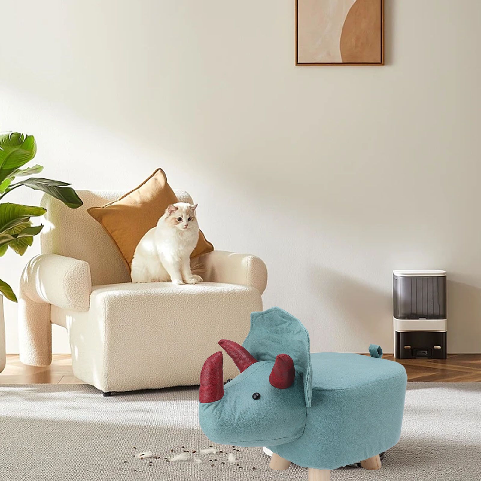Cute Animal Footstool with Soft Padded Cushion and Prevent Slip Feet Small view 11