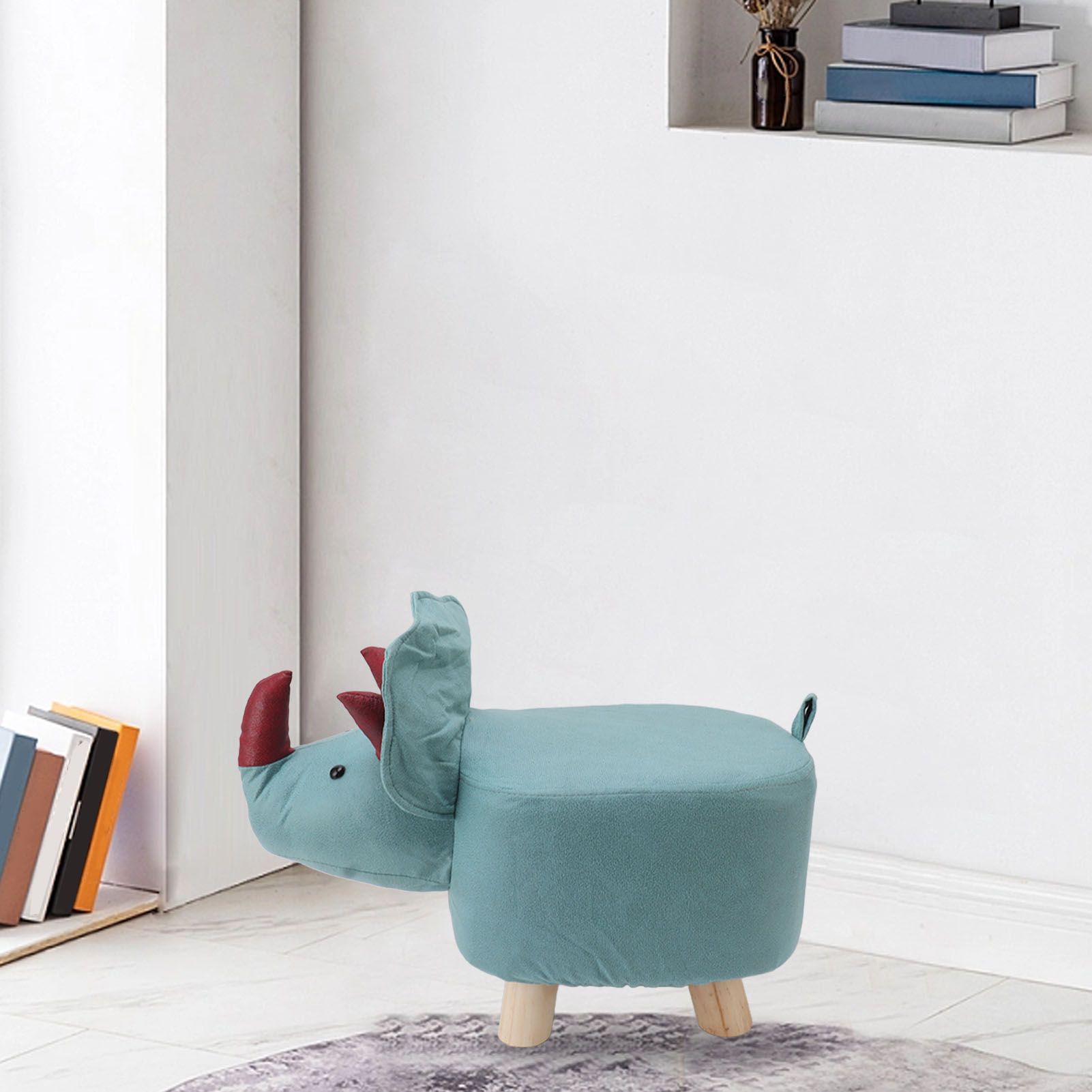 Cute Animal Footstool with Soft Padded Cushion and Prevent Slip Feet Small view 12
